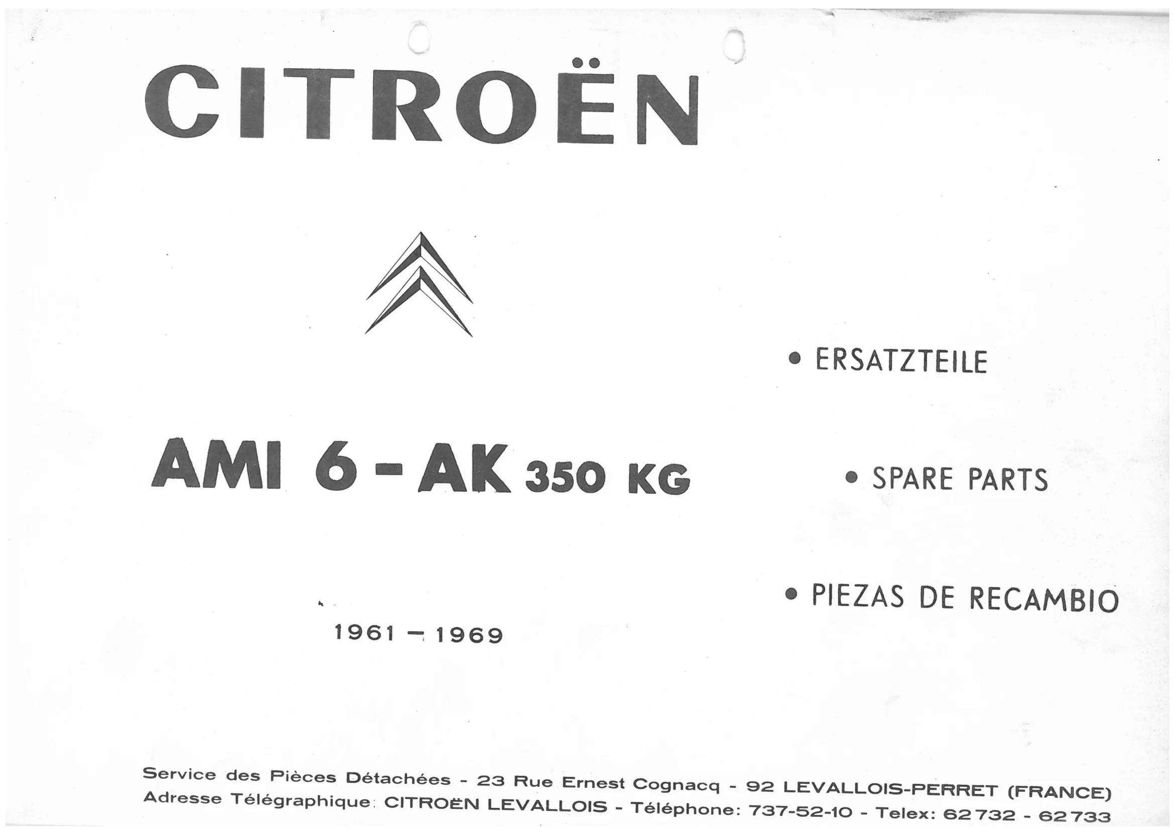 , page 1 of 647 — 486 Parts Catalogue — Ami 6