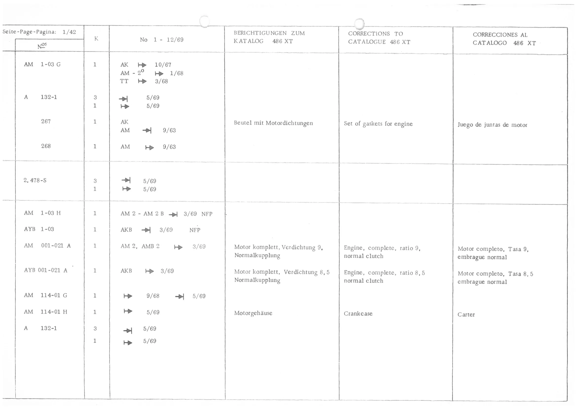 , page 3 of 647 — 486 Parts Catalogue — Ami 6