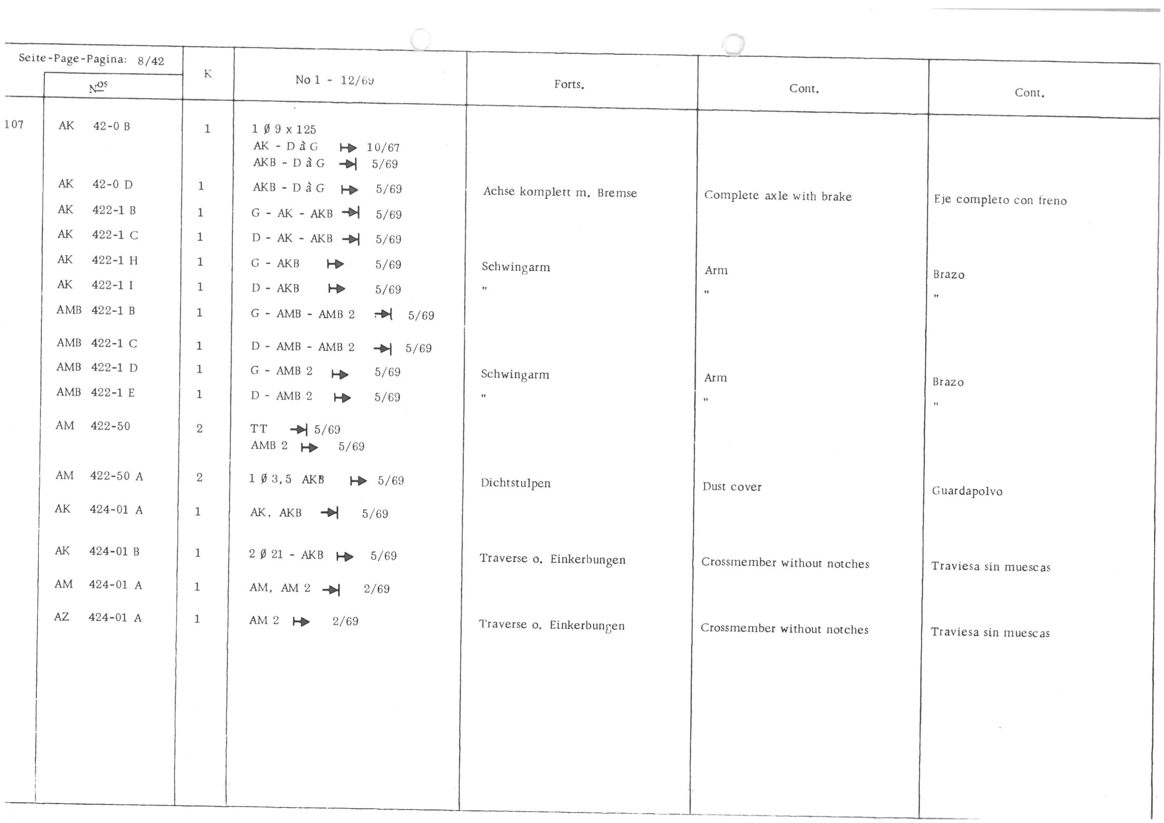 , page 10 of 647 — 486 Parts Catalogue — Ami 6