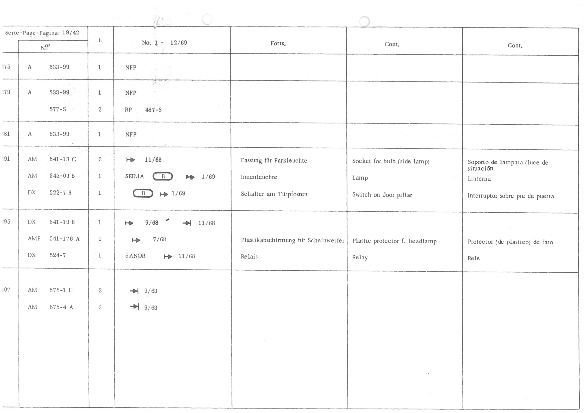 , page 21 of 647 — 486 Parts Catalogue — Ami 6