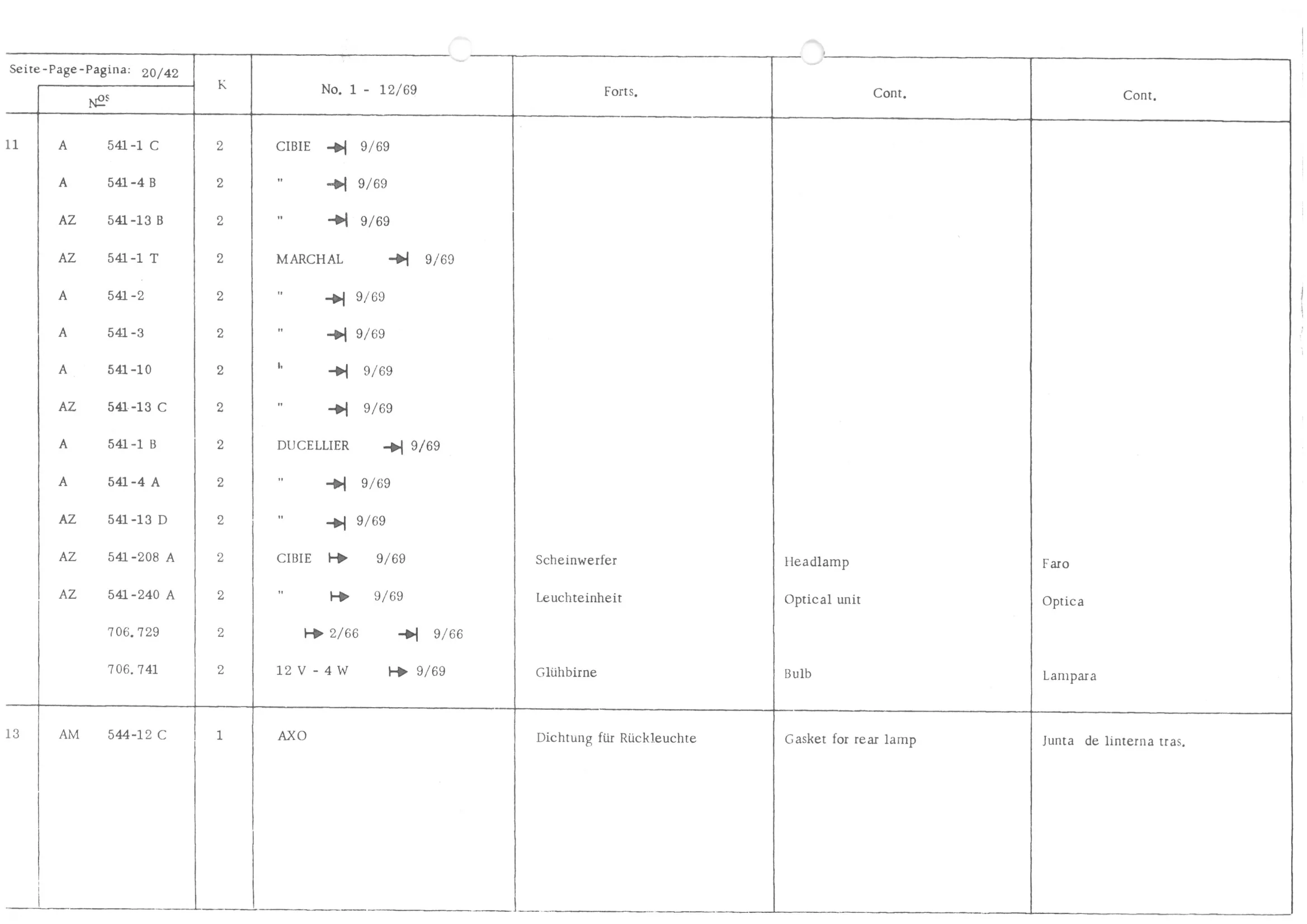 , page 22 of 647 — 486 Parts Catalogue — Ami 6