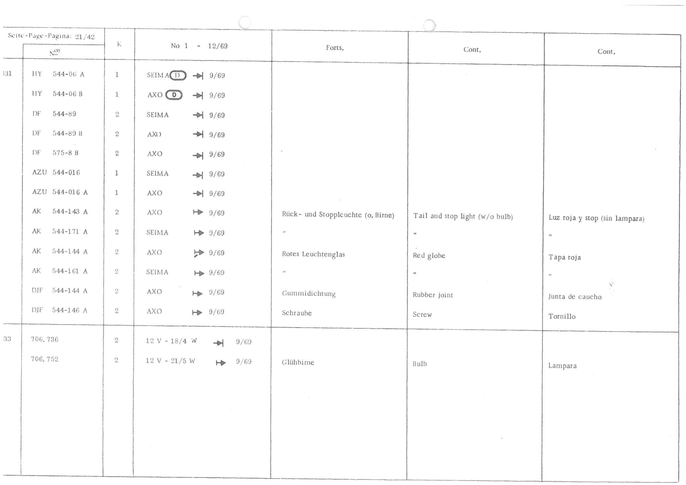 , page 23 of 647 — 486 Parts Catalogue — Ami 6