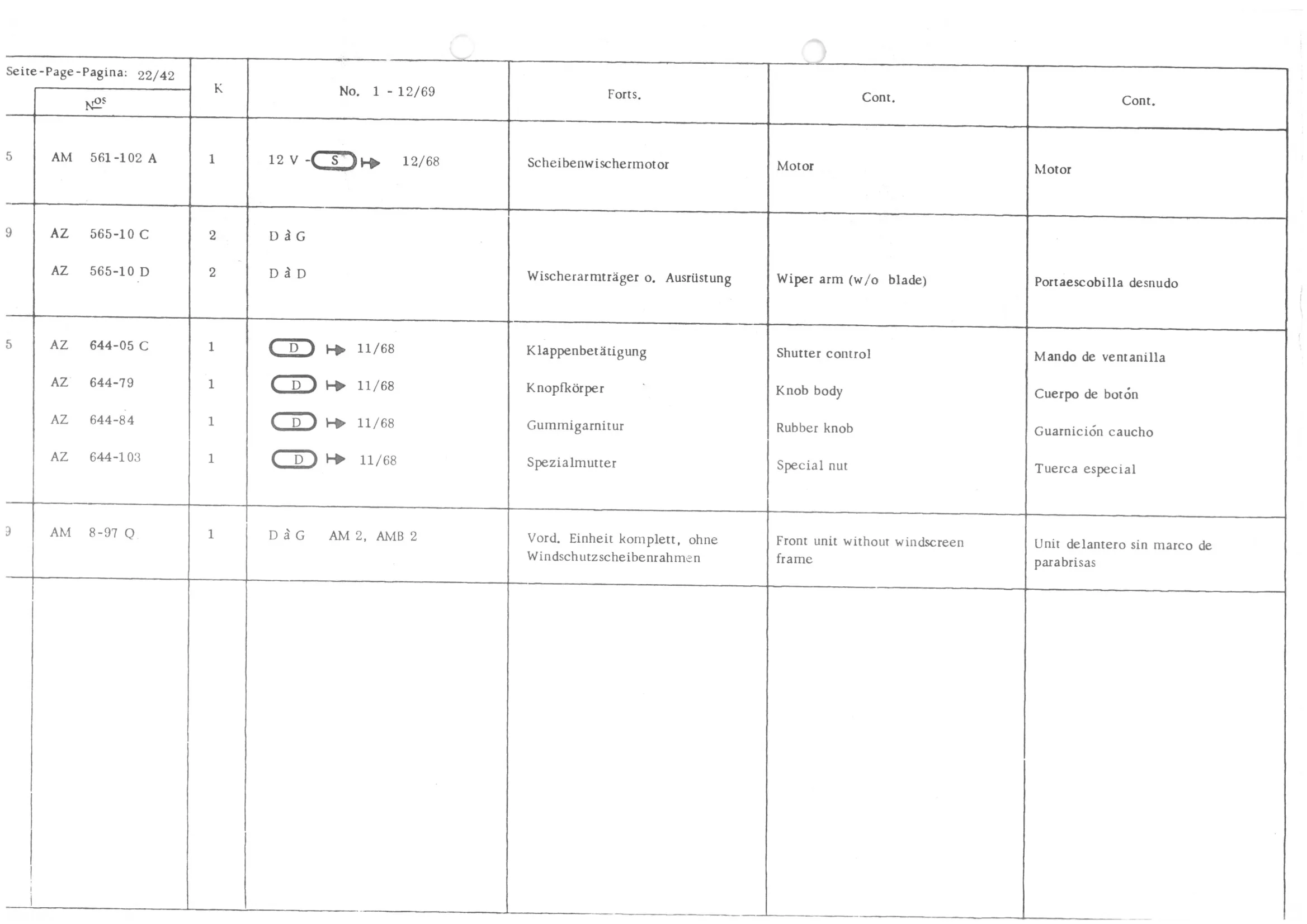 , page 24 of 647 — 486 Parts Catalogue — Ami 6