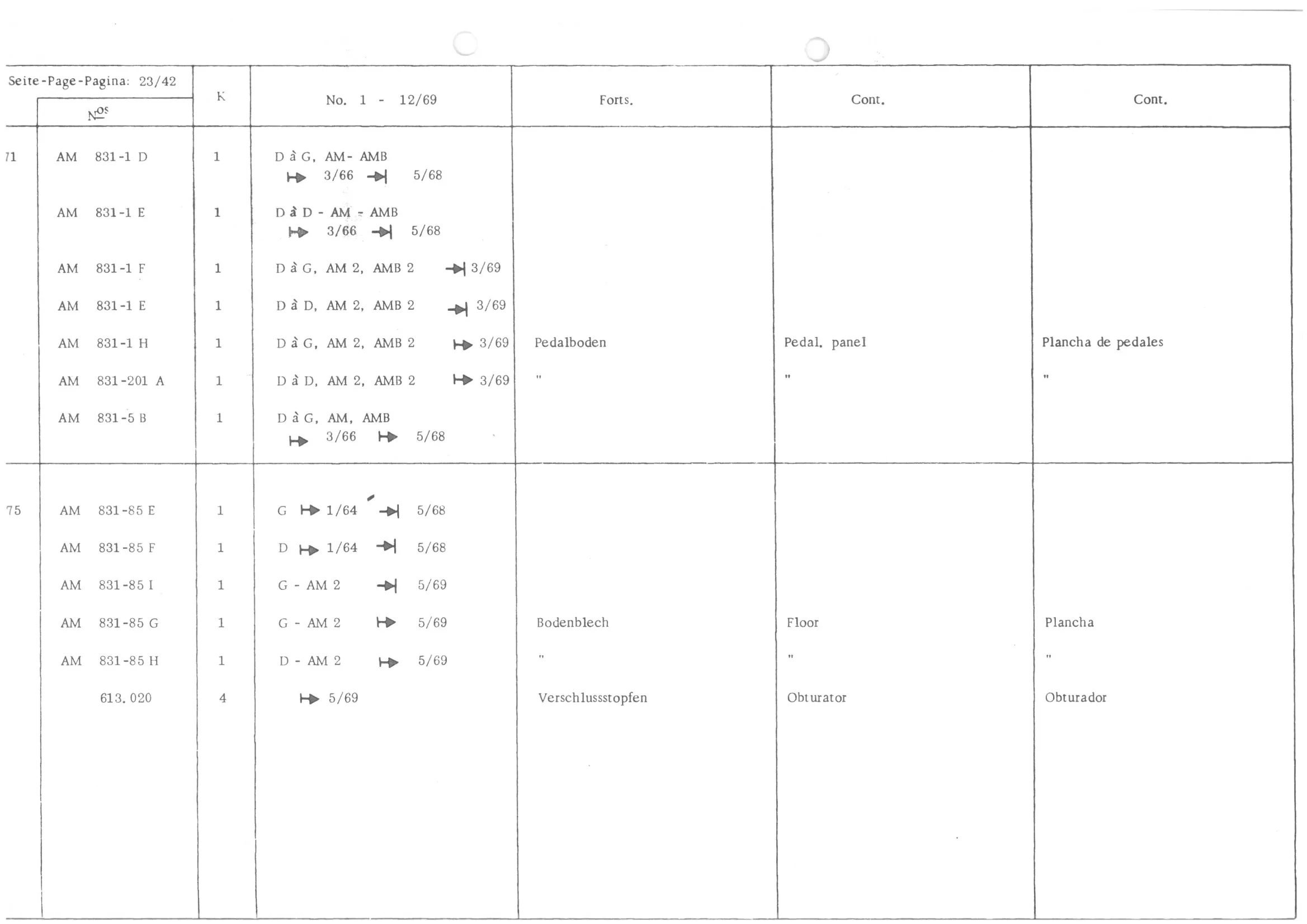 , page 25 of 647 — 486 Parts Catalogue — Ami 6