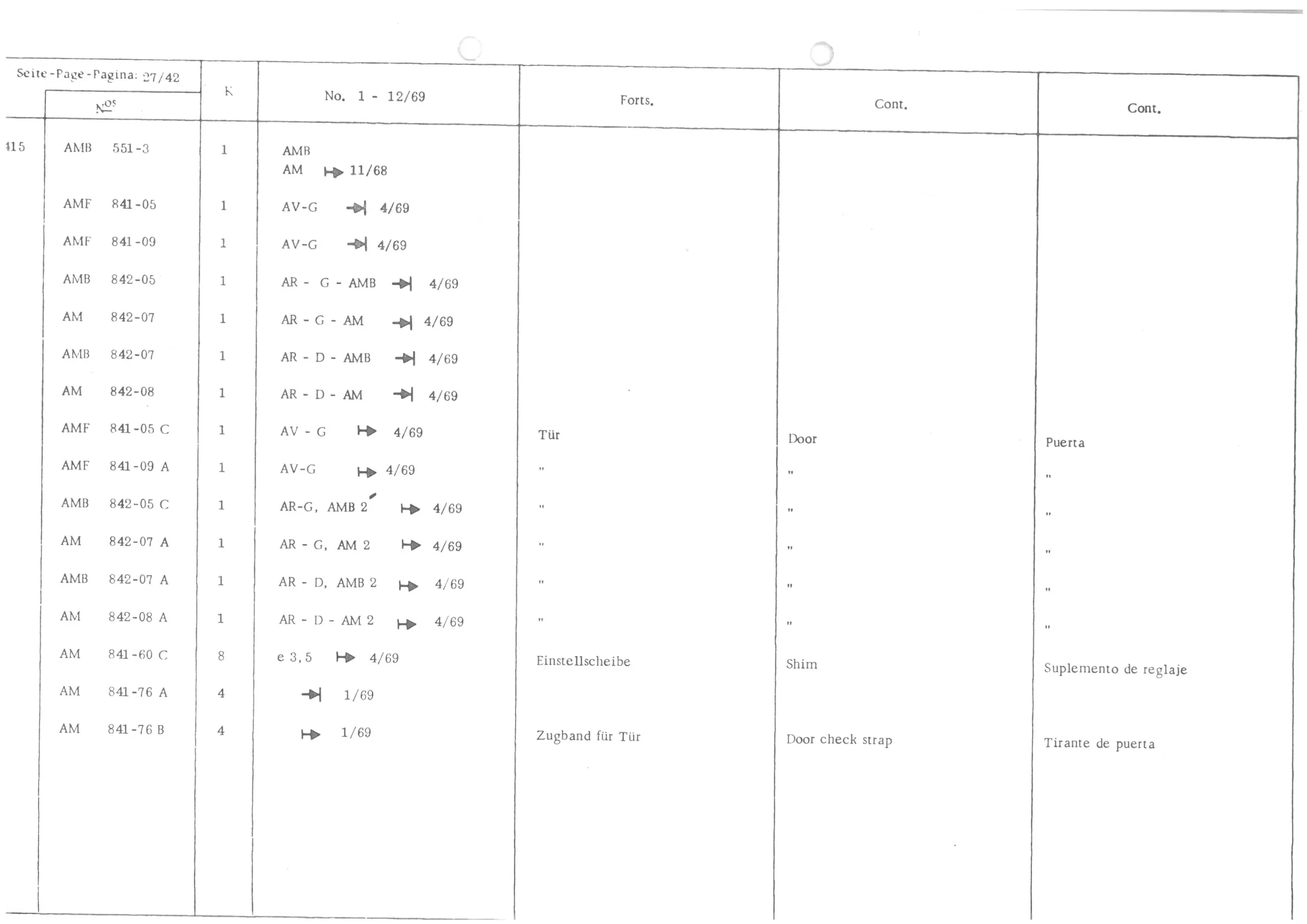 , page 29 of 647 — 486 Parts Catalogue — Ami 6