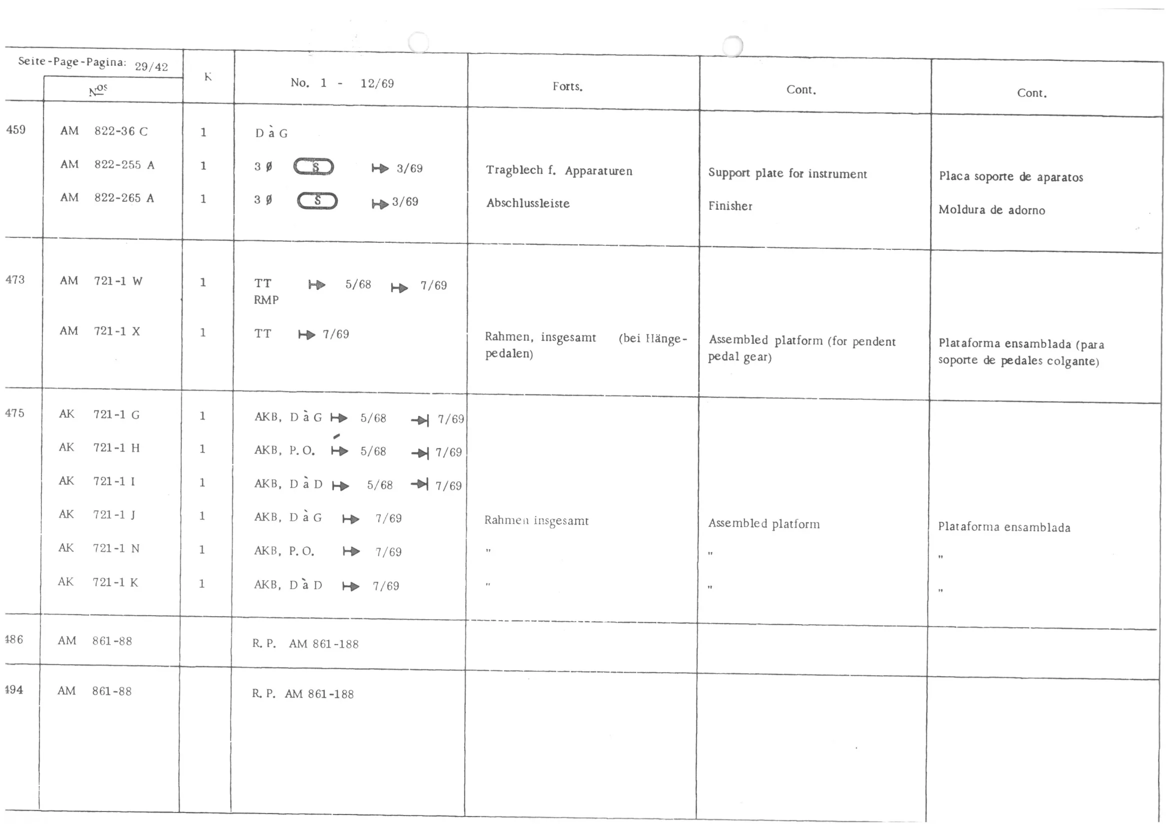 , page 31 of 647 — 486 Parts Catalogue — Ami 6