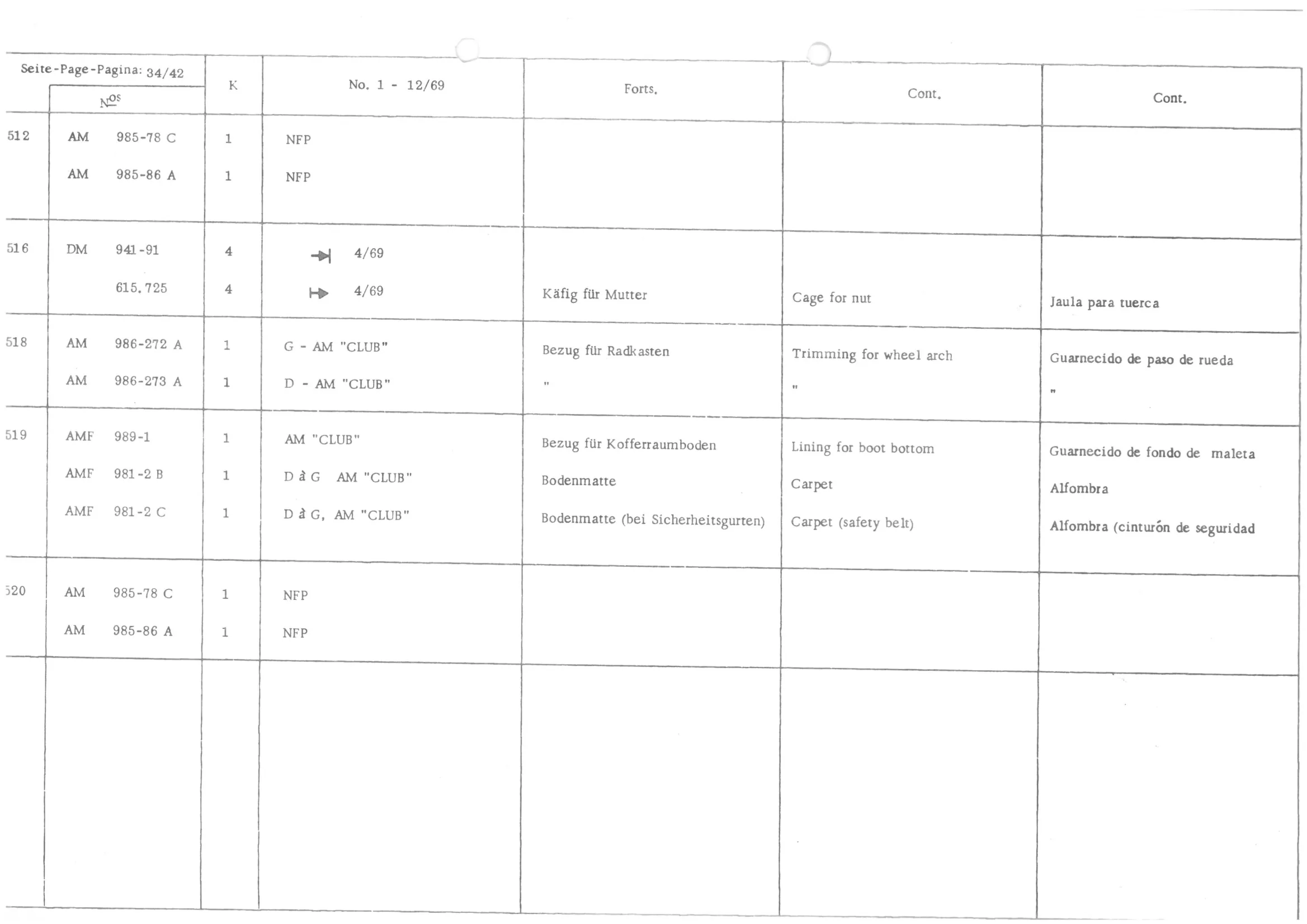 , page 36 of 647 — 486 Parts Catalogue — Ami 6