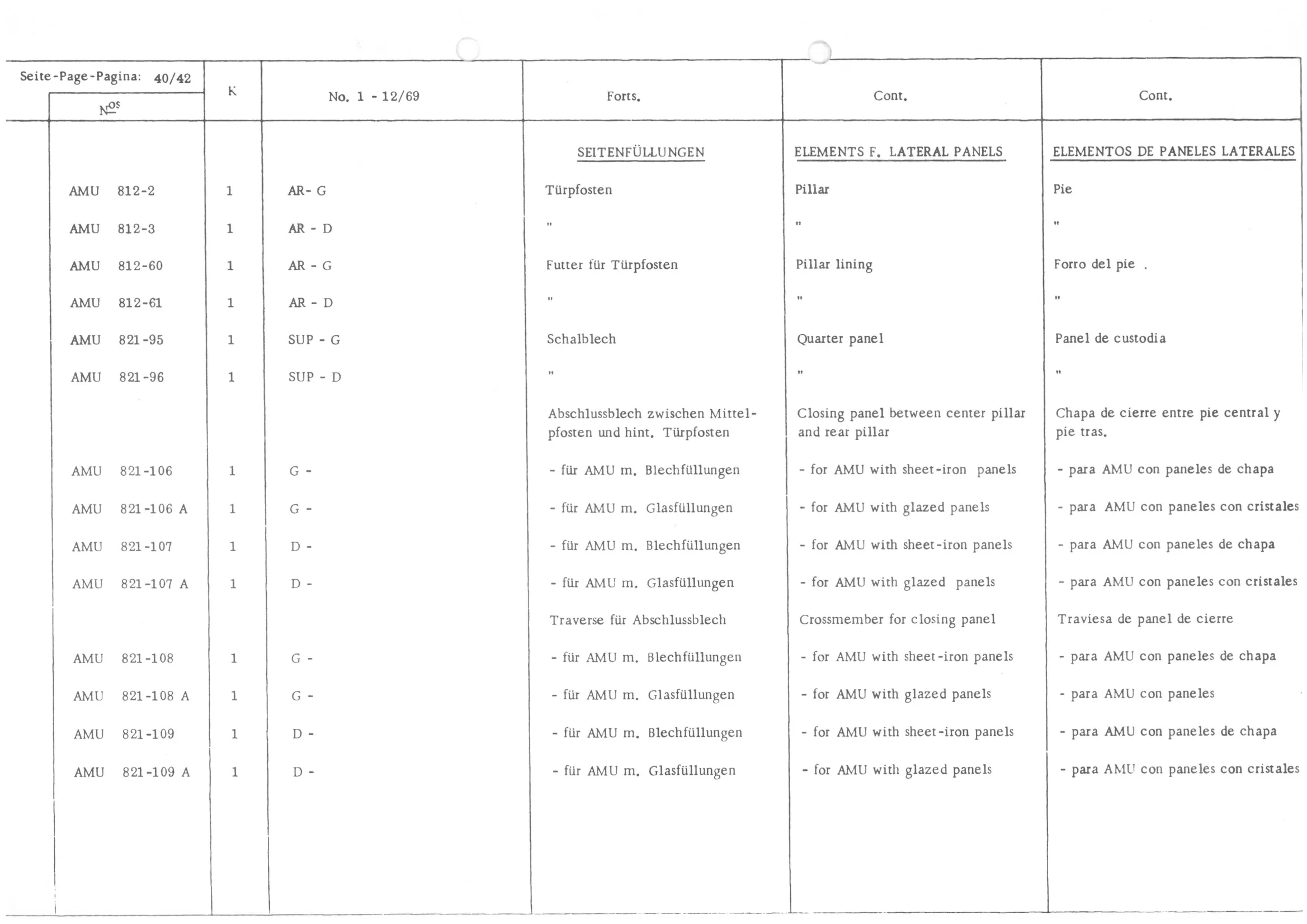 , page 42 of 647 — 486 Parts Catalogue — Ami 6