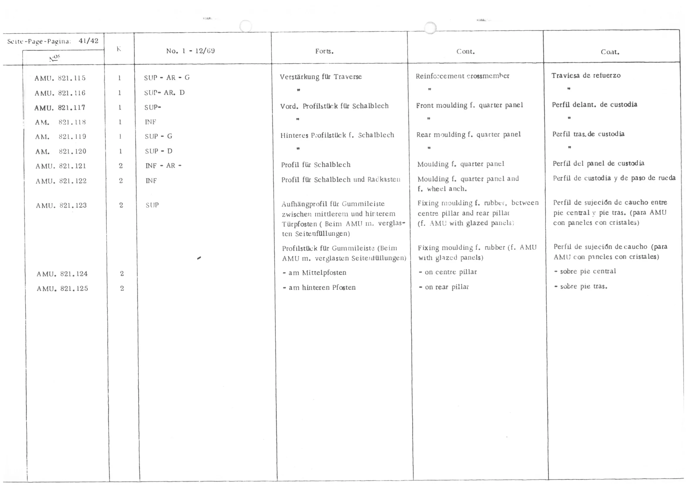 , page 43 of 647 — 486 Parts Catalogue — Ami 6