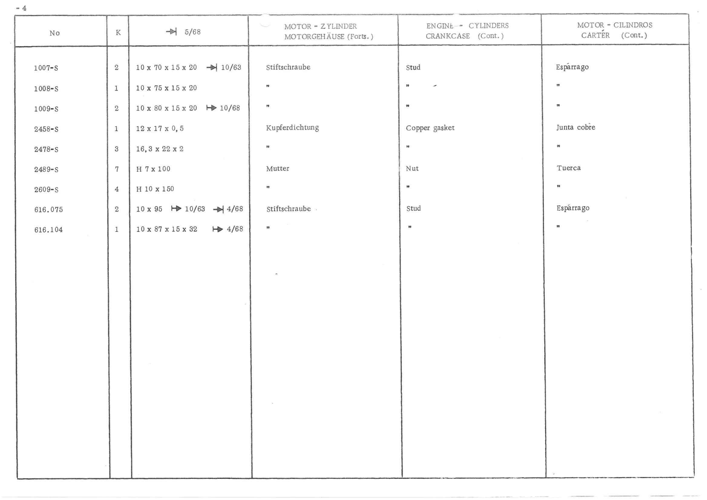 ENGINE - CYLINDERS - CRANKCASE, page 86 of 647 — 486 Parts Catalogue — Ami 6