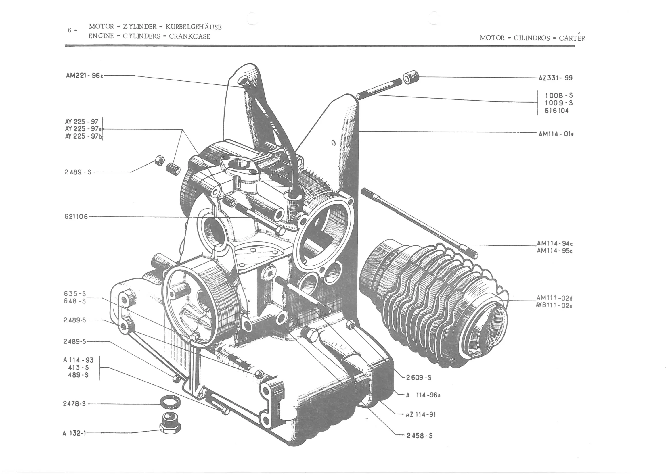 ENGINE - CYLINDERS - CRANKCASE, page 88 of 647 — 486 Parts Catalogue — Ami 6