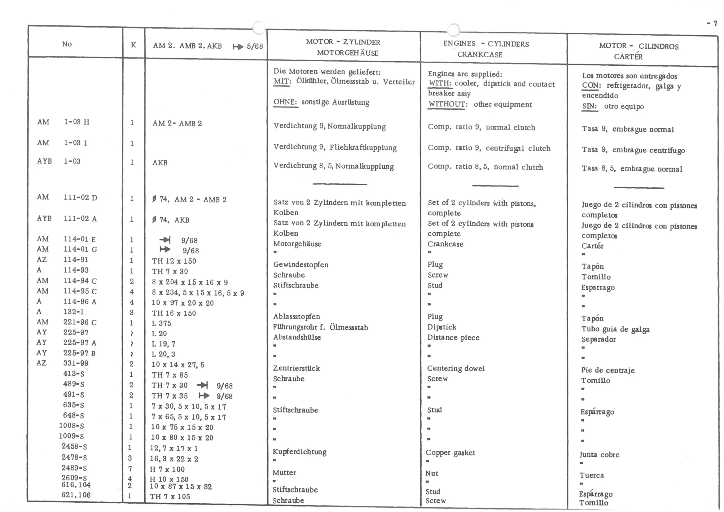 ENGINE - CYLINDERS - CRANKCASE, page 89 of 647 — 486 Parts Catalogue — Ami 6