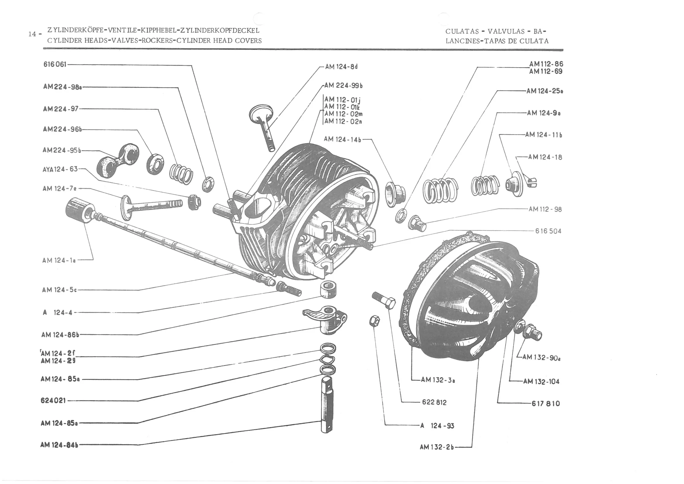 CYLINDER HEADS-VALVES-ROCKERS - CYLINDER HEAD COVERS, page 96 of 647 — 486 Parts Catalogue — Ami 6