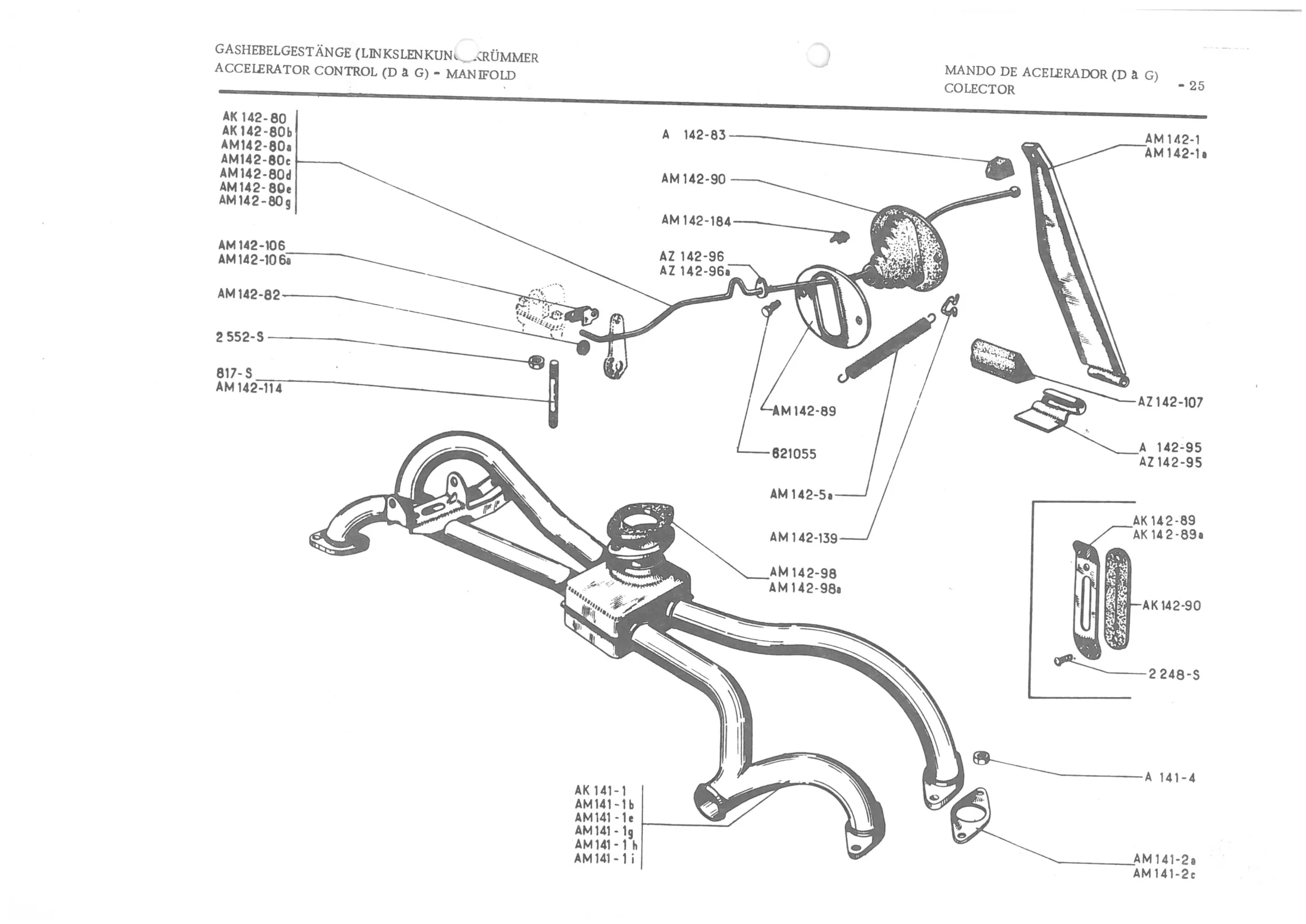 ACCELERATOR CONTROL (D & G) - MANIFOLD, page 107 of 647 — 486 Parts Catalogue — Ami 6