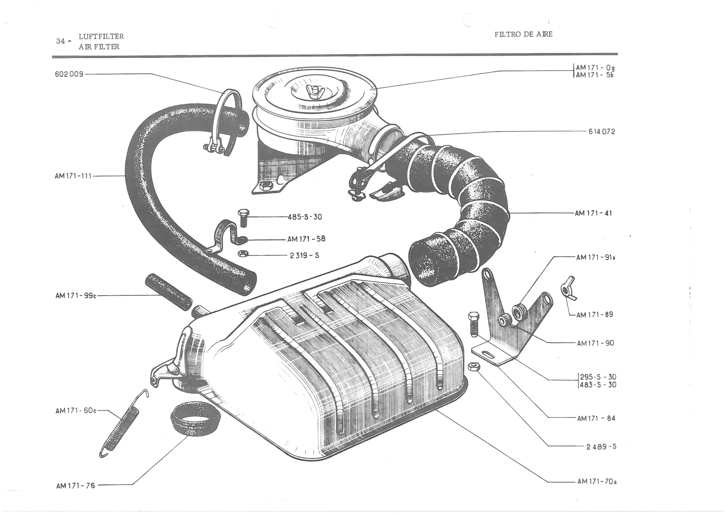 AIR FILTER, page 116 of 647 — 486 Parts Catalogue — Ami 6