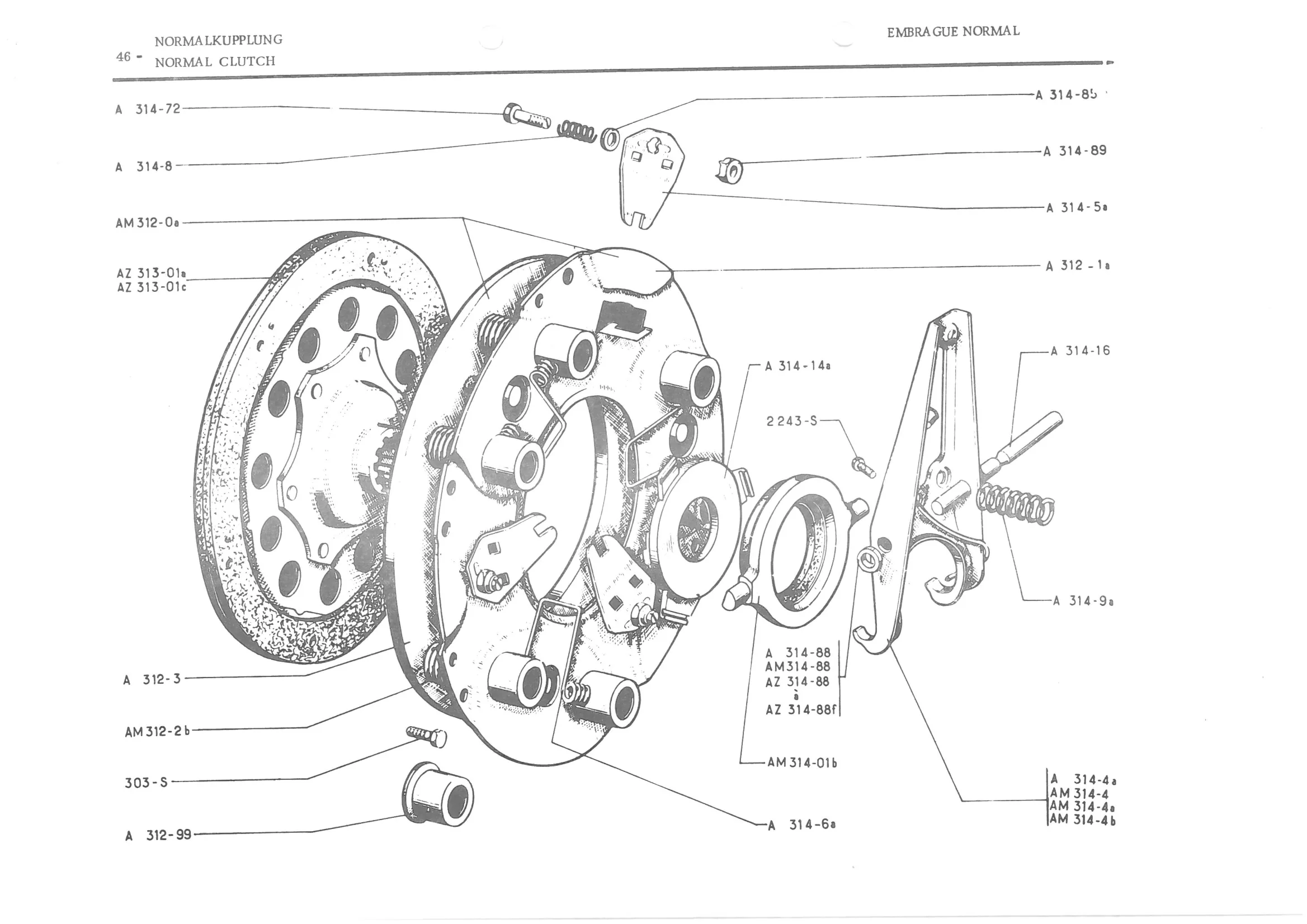 SET _NORMAL CLUTCH, page 128 of 647 — 486 Parts Catalogue — Ami 6