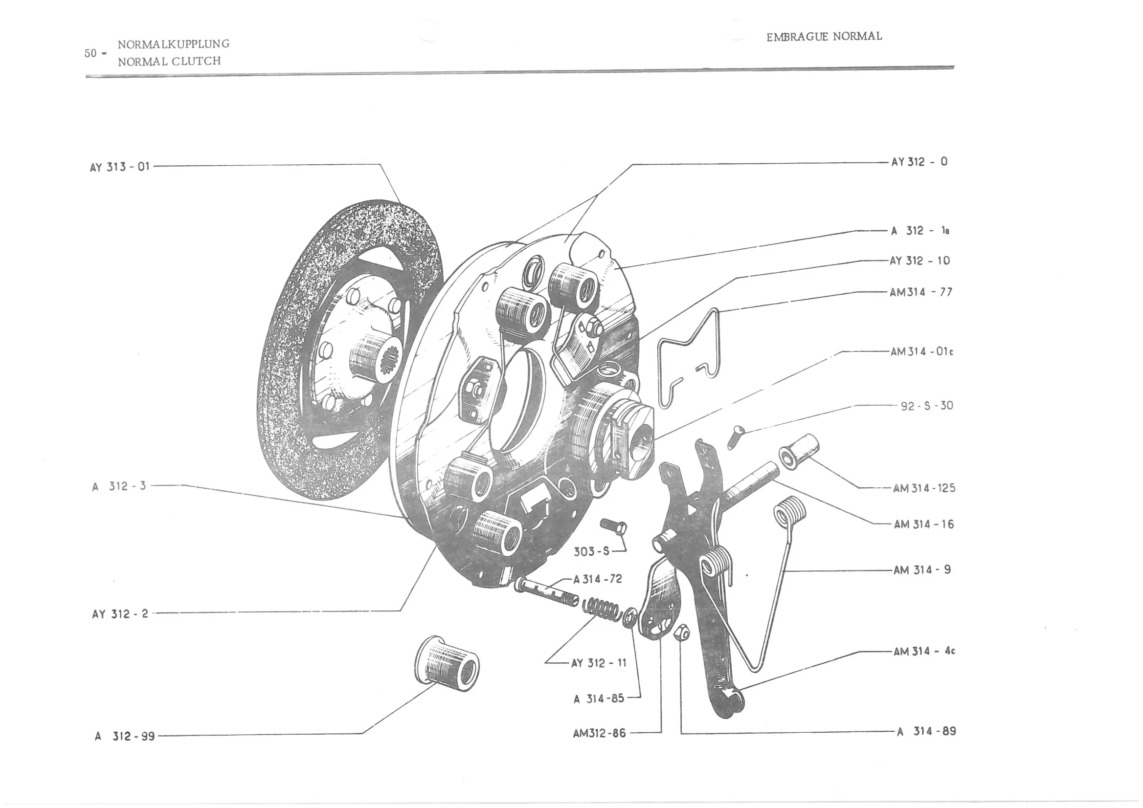 NORMAL CLUTCH, page 132 of 647 — 486 Parts Catalogue — Ami 6