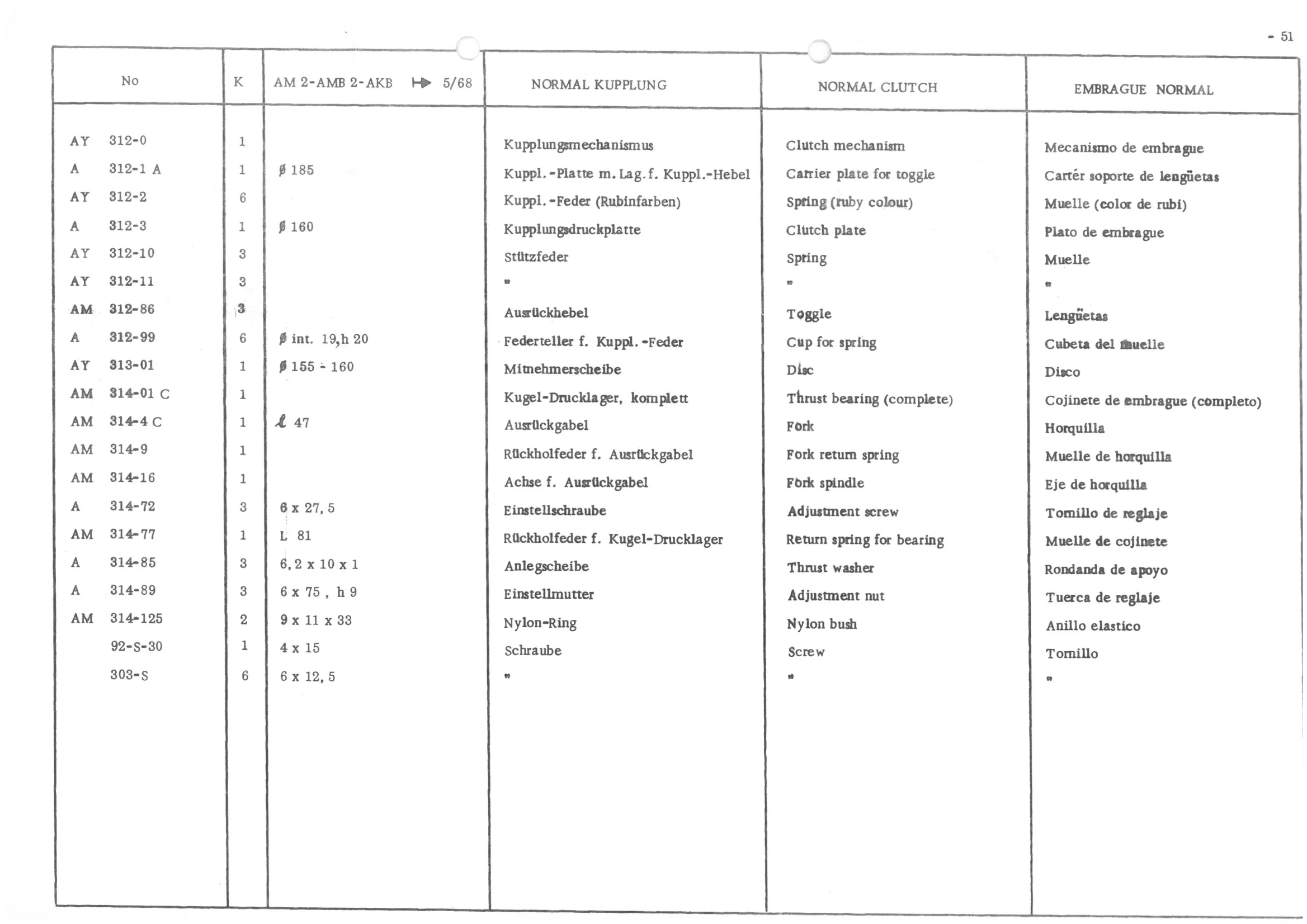 NORMAL CLUTCH, page 133 of 647 — 486 Parts Catalogue — Ami 6