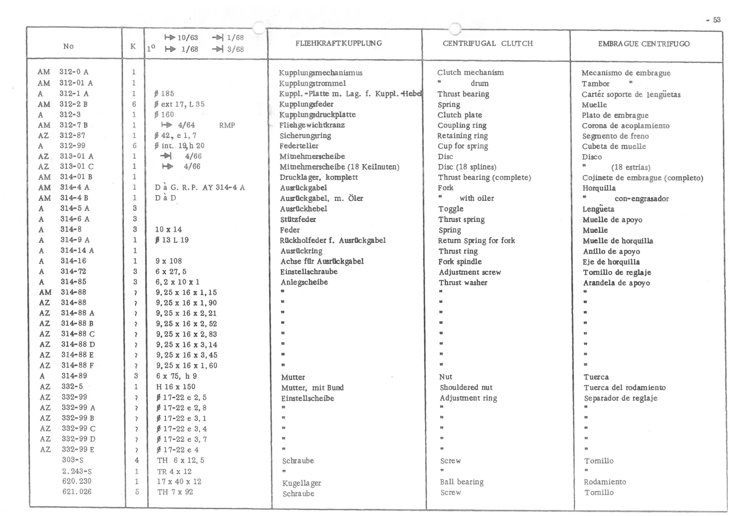CENTRIFUGAL CLUTCH, page 135 of 647 — 486 Parts Catalogue — Ami 6