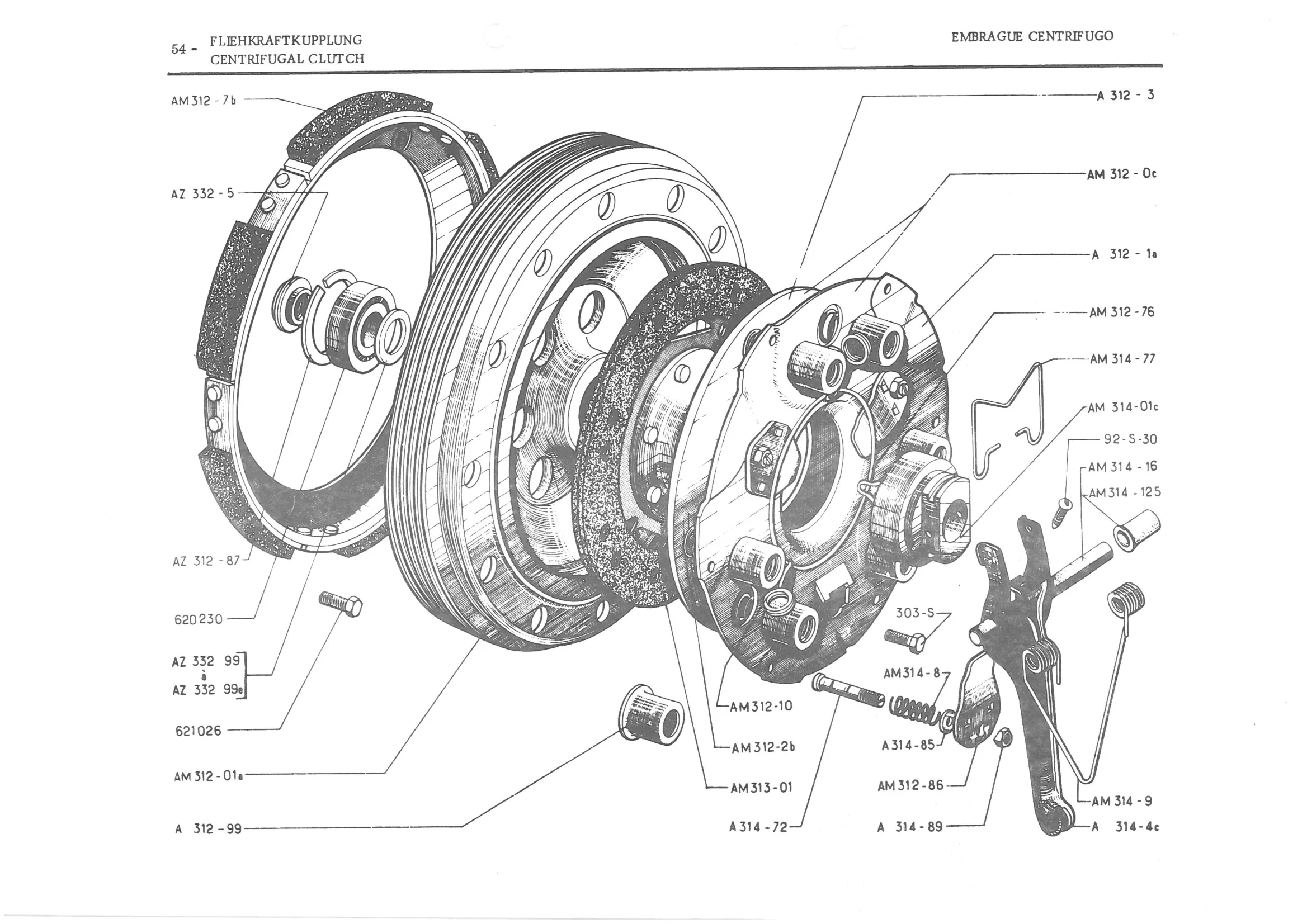 CENTRIFUGAL CLUTCH, page 136 of 647 — 486 Parts Catalogue — Ami 6
