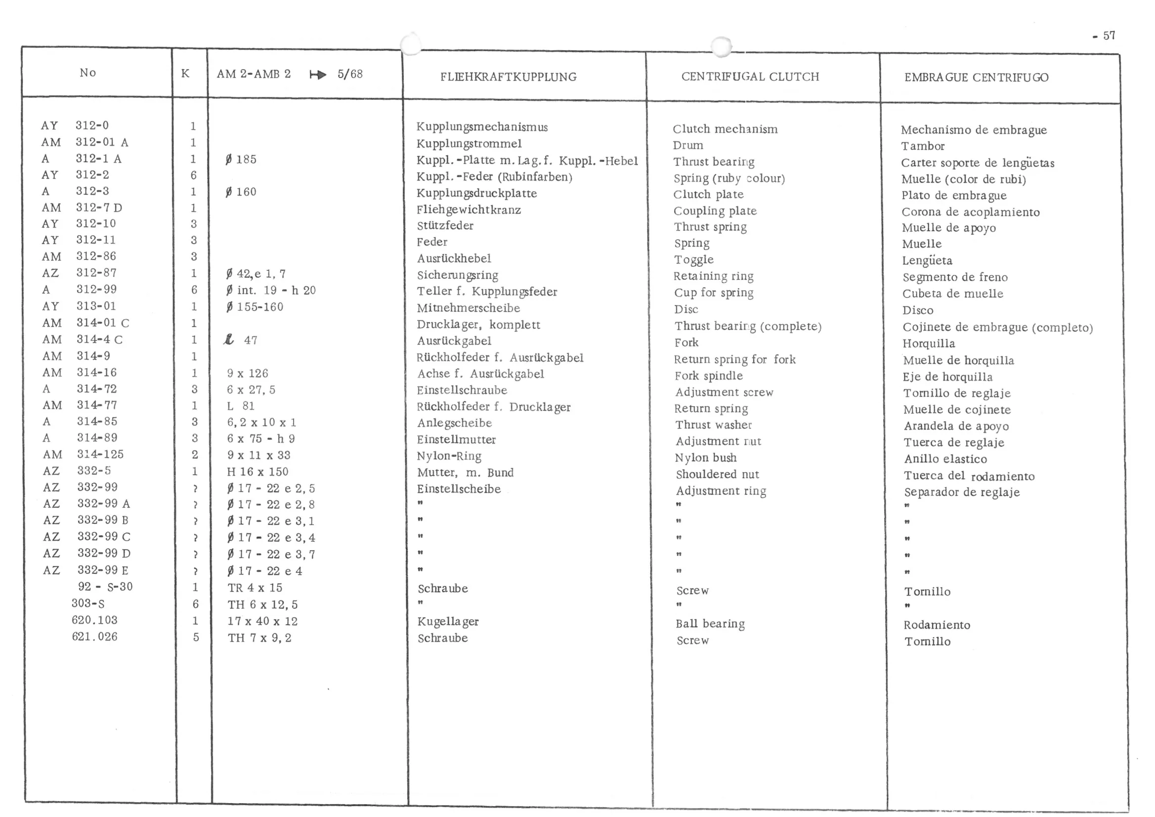 CENTRIFUGAL CLUTCH, page 139 of 647 — 486 Parts Catalogue — Ami 6