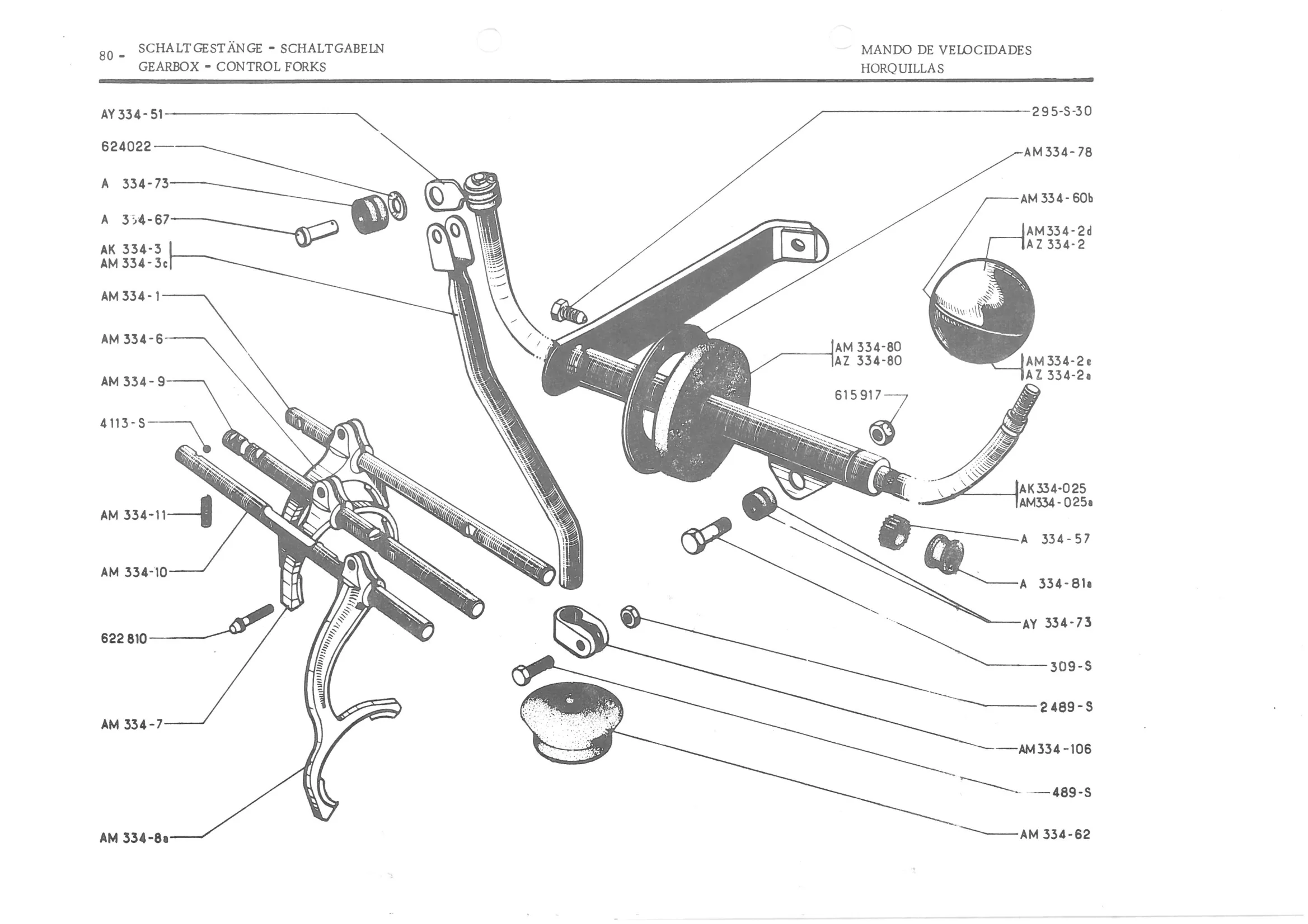 GEARBOX - CONTROL FORKS, page 162 of 647 — 486 Parts Catalogue — Ami 6