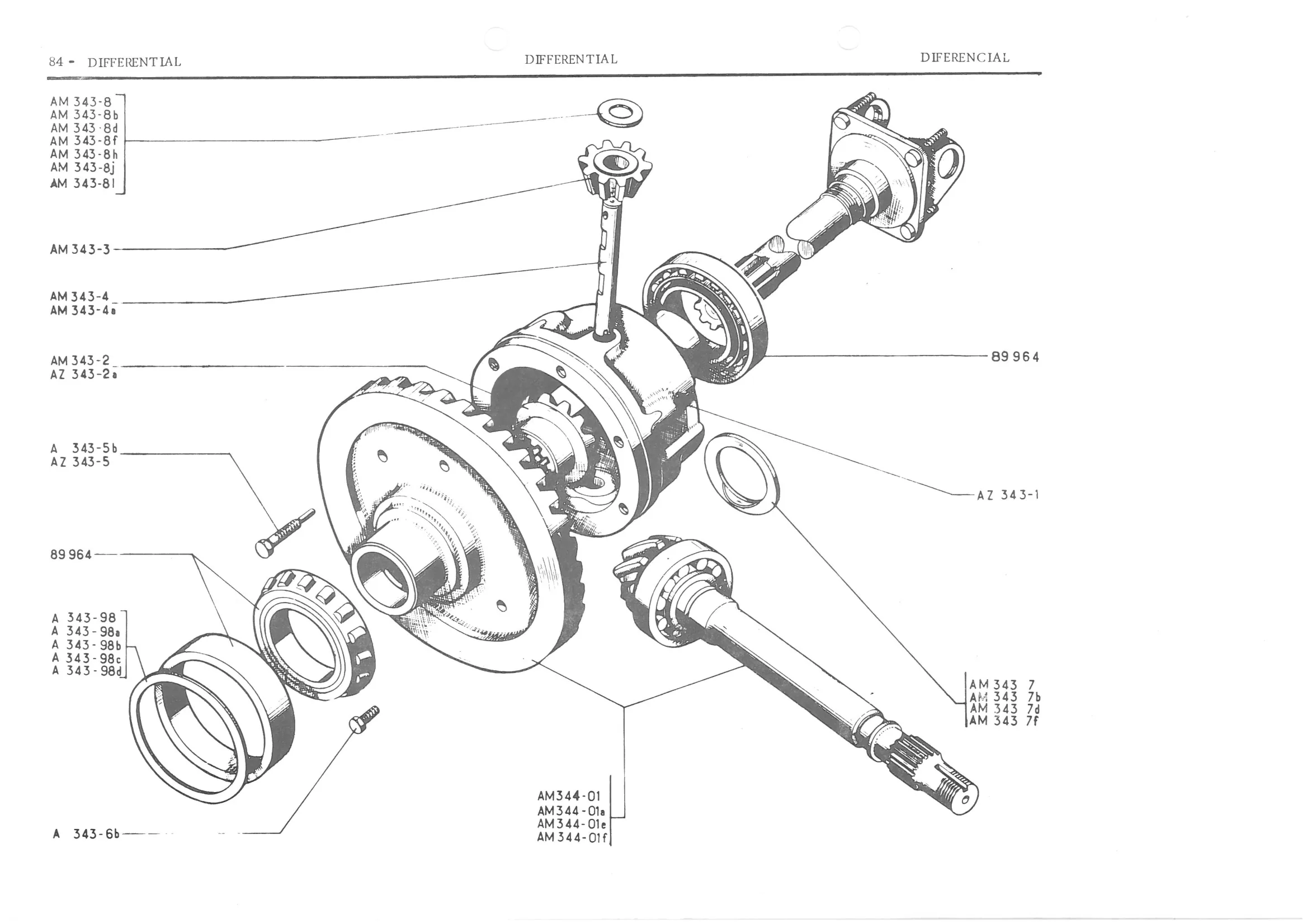 DIFFERENTIAL DIFFERENTIAL, page 166 of 647 — 486 Parts Catalogue — Ami 6