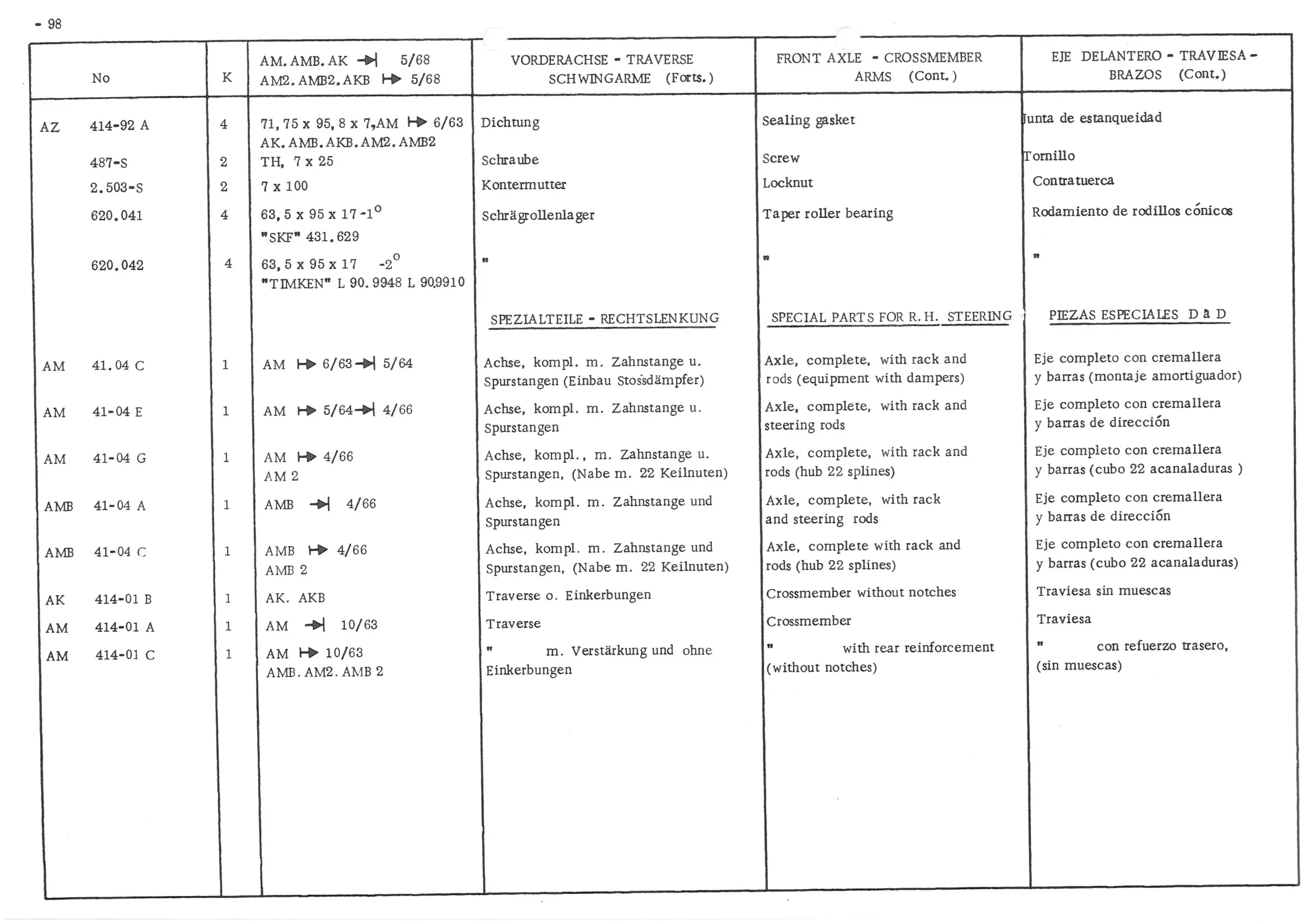 DRIVESHAFTS (BALL TYPE JOINTS), page 180 of 647 — 486 Parts Catalogue — Ami 6