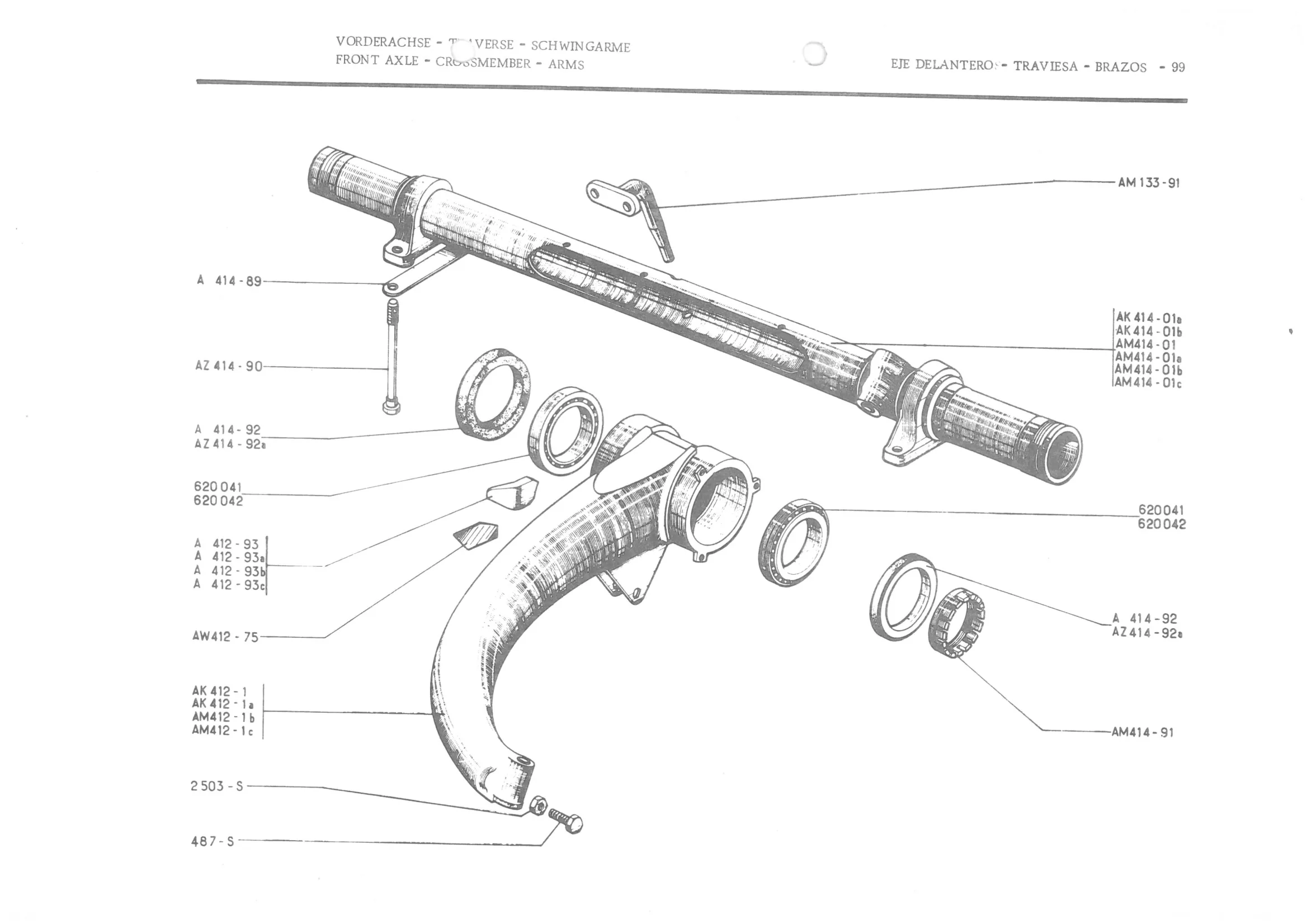 FRONT AXLE - CRowSMEMBER - ARMS, page 181 of 647 — 486 Parts Catalogue — Ami 6