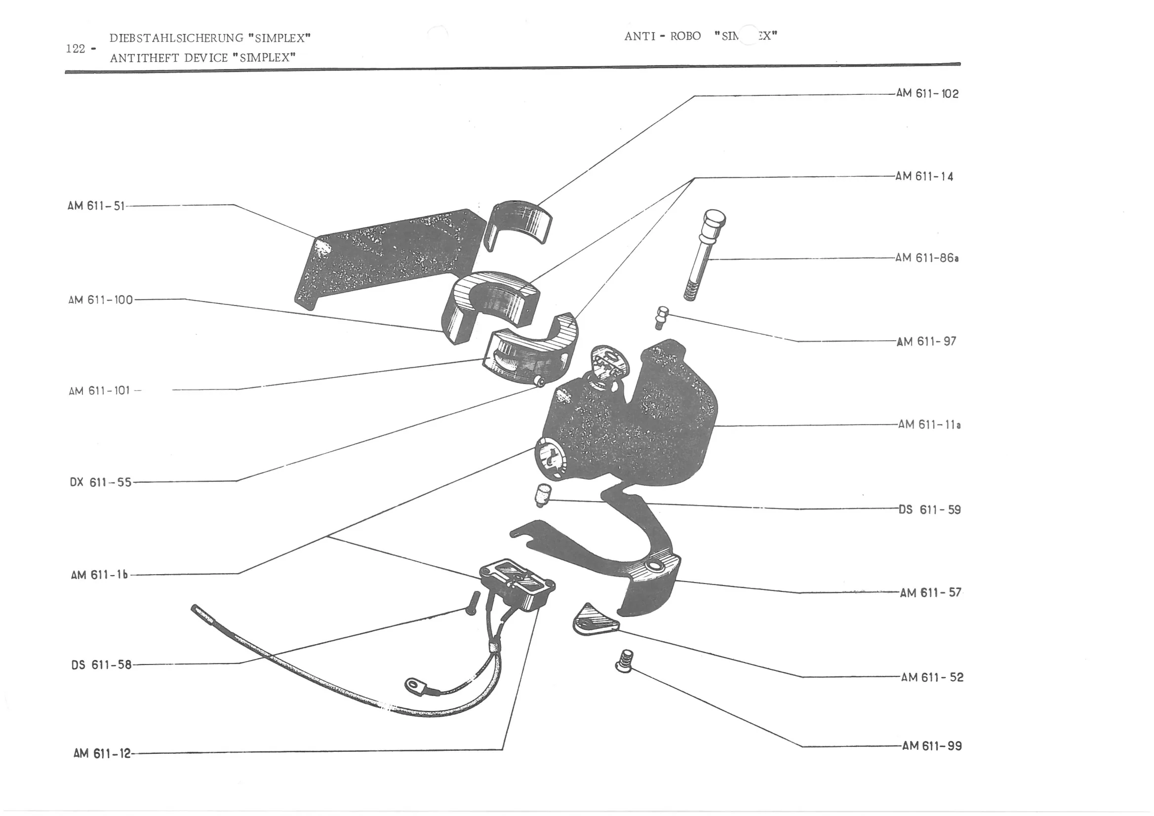 ANTITHEFT DEVICE "SIMPLEX", page 204 of 647 — 486 Parts Catalogue — Ami 6