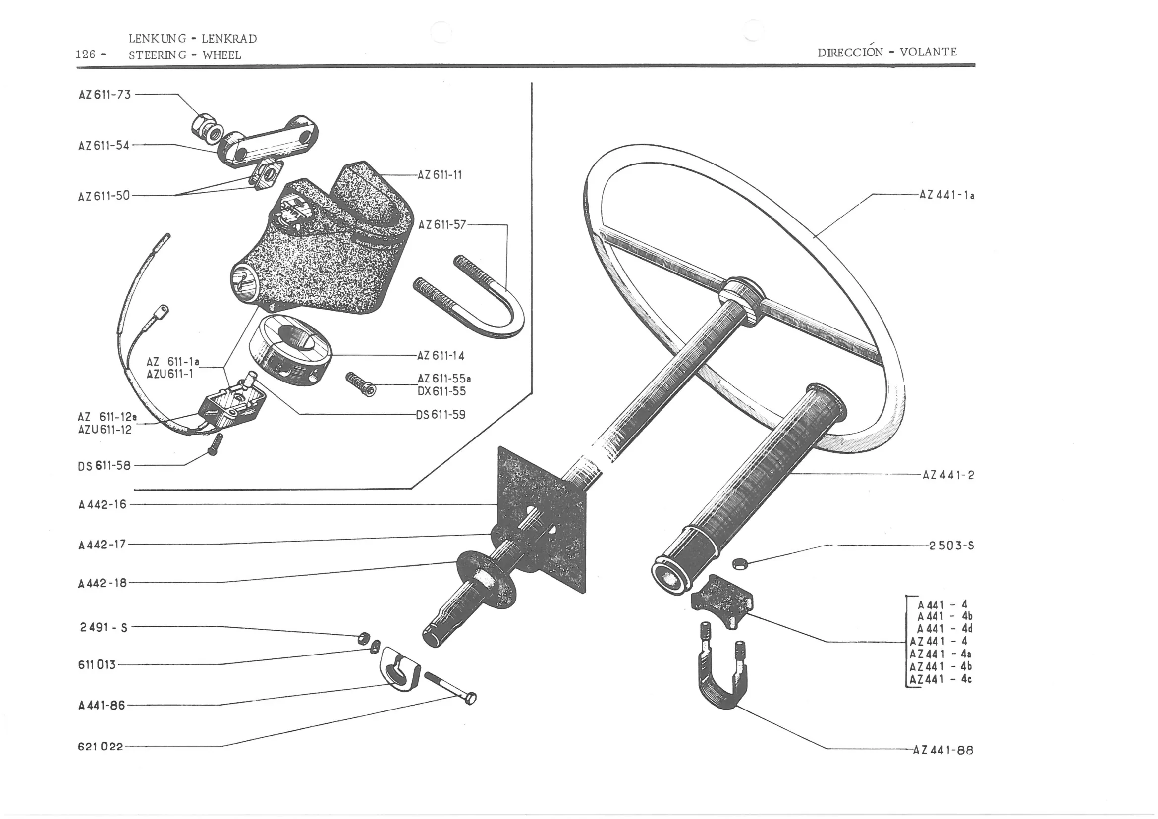 STEERING - WHEEL, page 208 of 647 — 486 Parts Catalogue — Ami 6