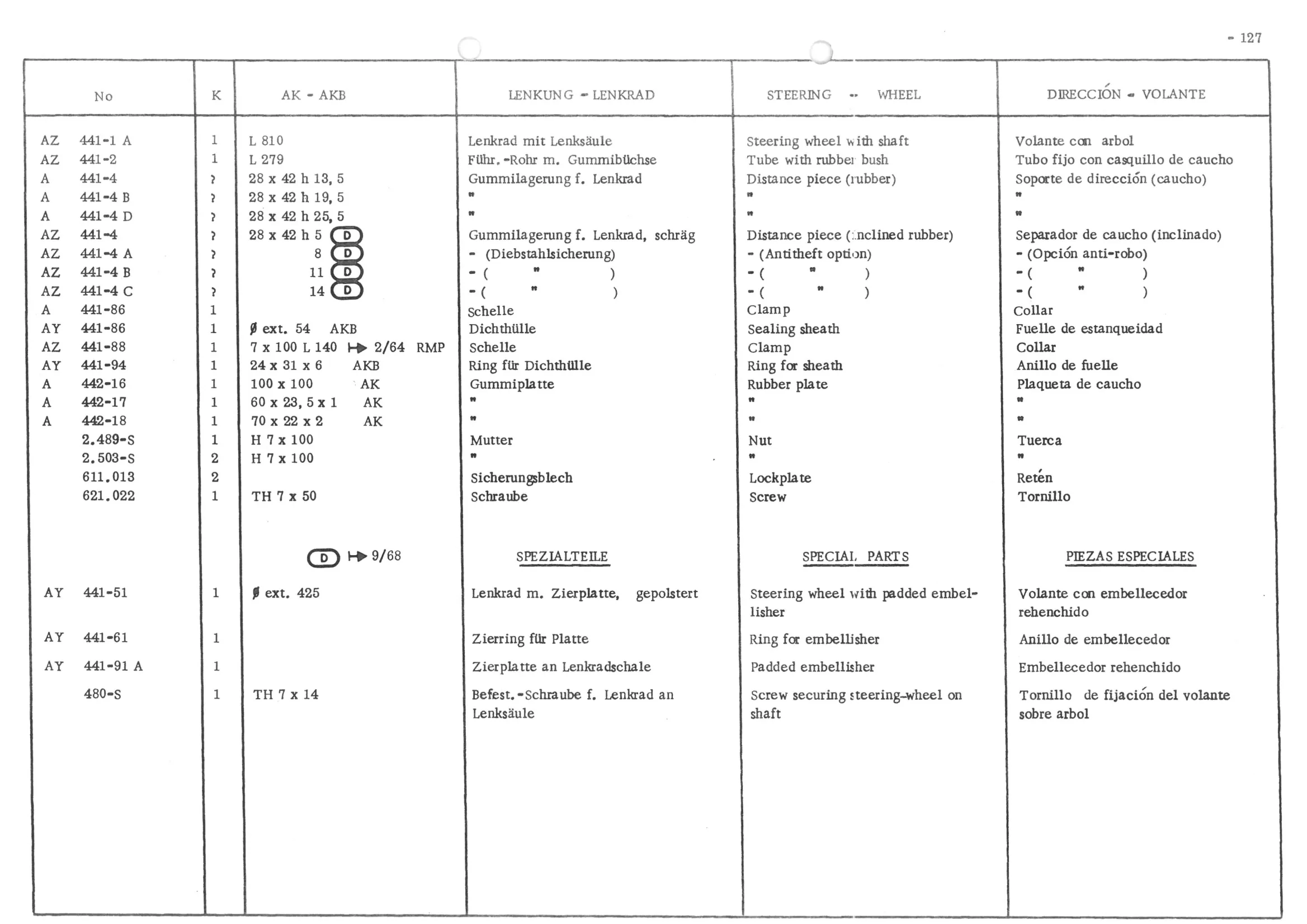 STEERING - WHEEL, page 209 of 647 — 486 Parts Catalogue — Ami 6