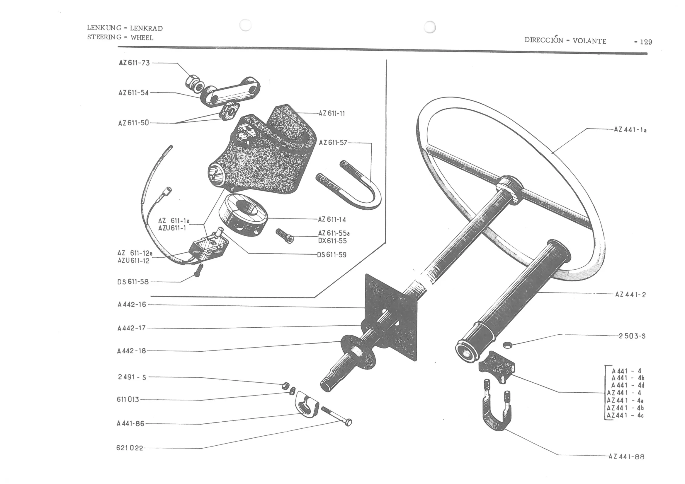 STEERING - WHEEL, page 211 of 647 — 486 Parts Catalogue — Ami 6