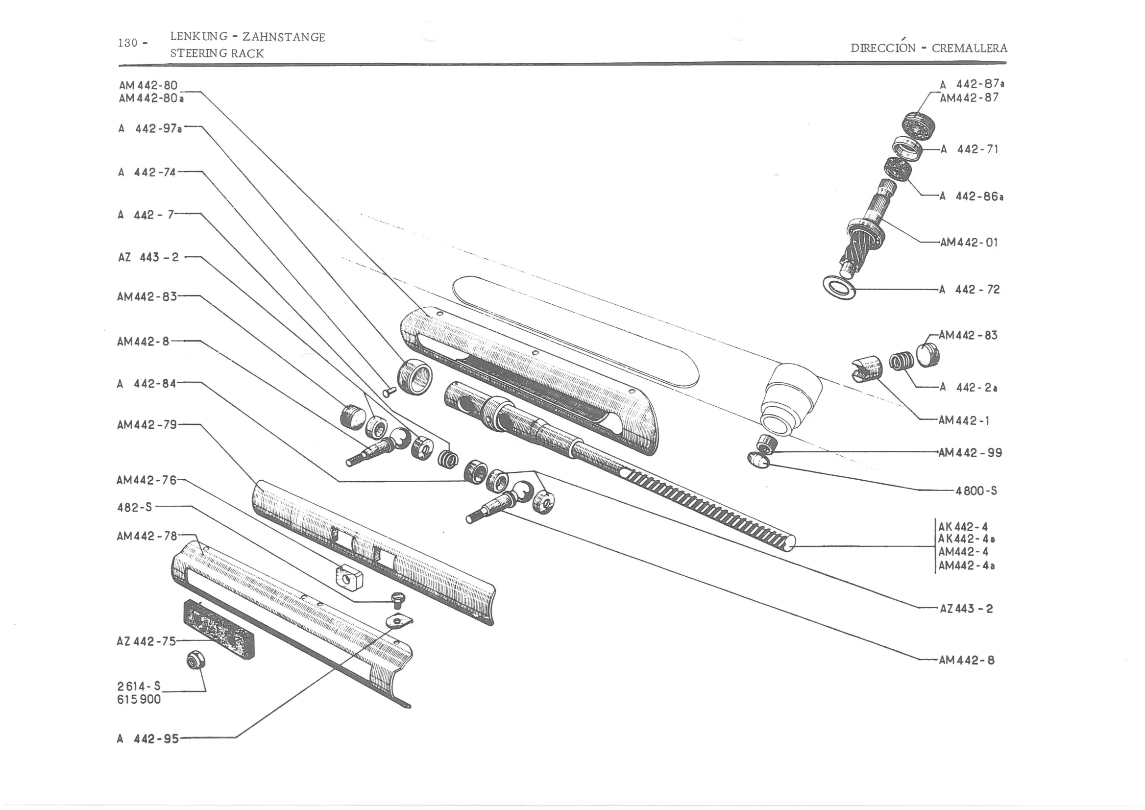 STEERING RACK, page 212 of 647 — 486 Parts Catalogue — Ami 6