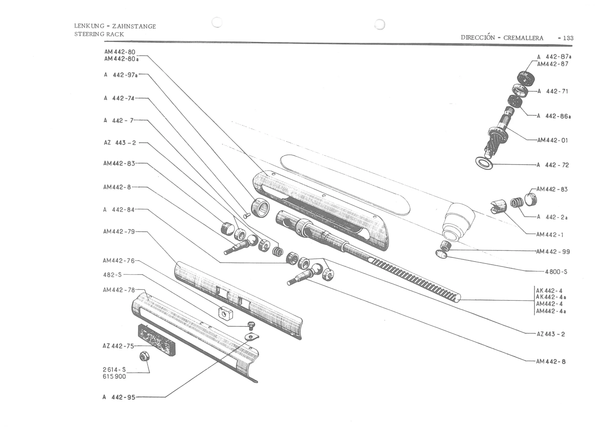 STEERING RACK, page 215 of 647 — 486 Parts Catalogue — Ami 6