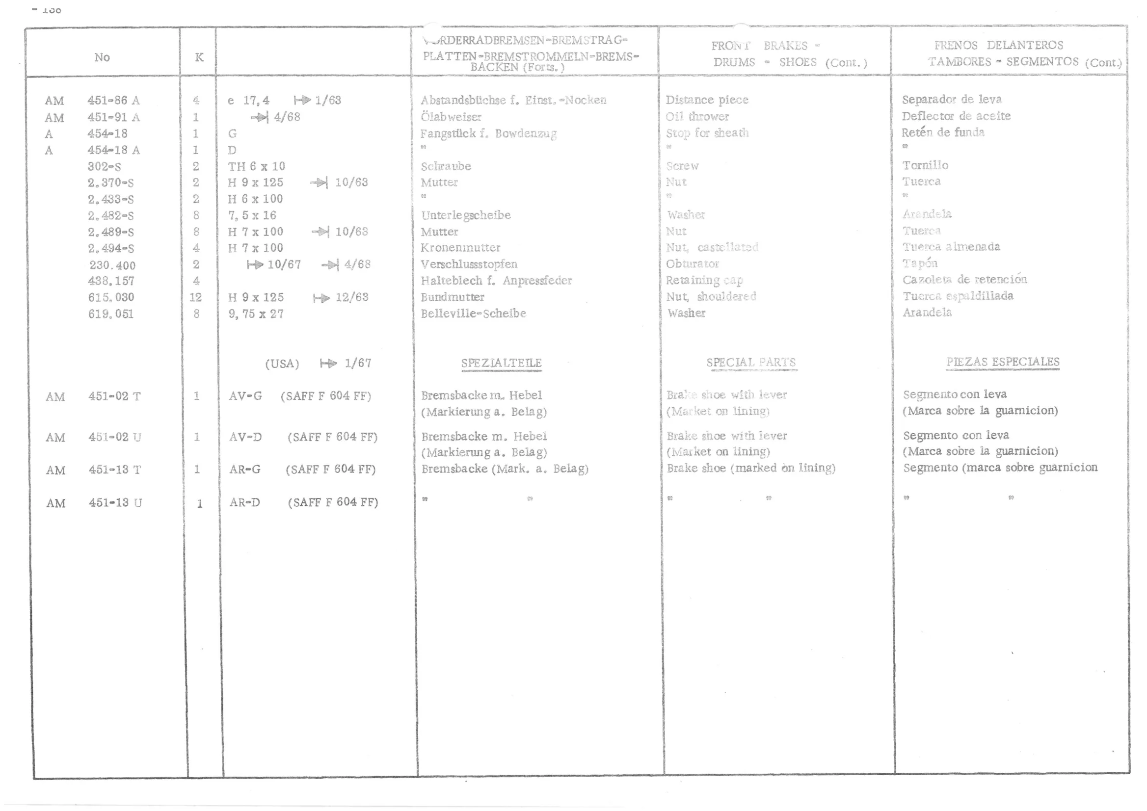 FRONT BRAKES - DRUMS - SHOES, page 220 of 647 — 486 Parts Catalogue — Ami 6