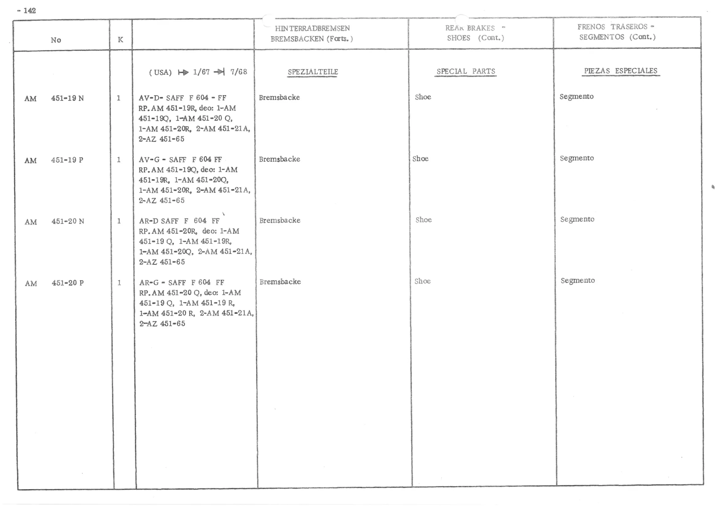 HIN TERRA DBREMSEN-BREMSBACKEN, page 224 of 647 — 486 Parts Catalogue — Ami 6