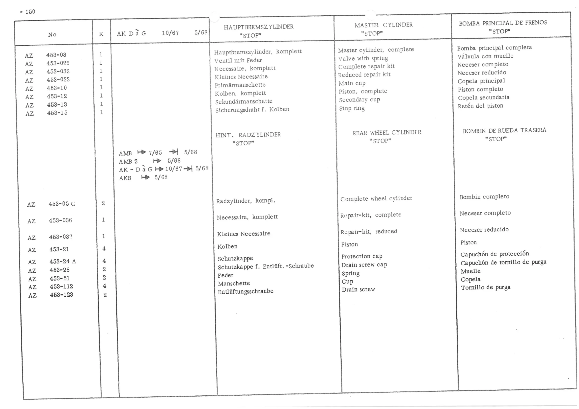 MASTER CYLINDER "LOCKHEED"”, page 232 of 647 — 486 Parts Catalogue — Ami 6
