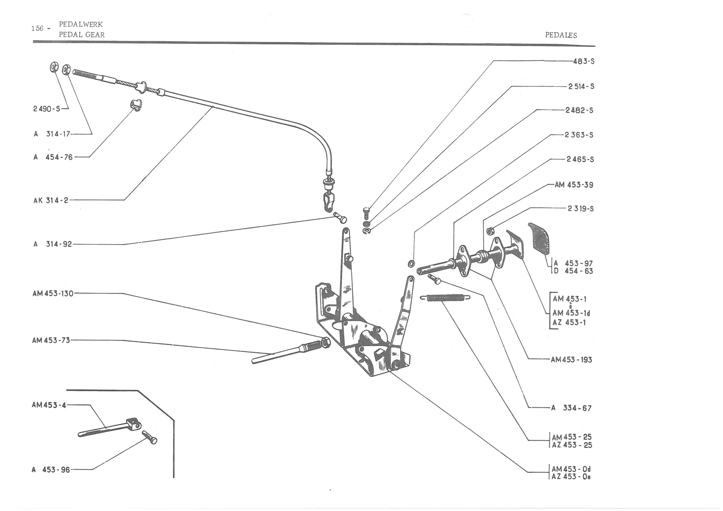PEDAL GEAR, page 237 of 647 — 486 Parts Catalogue — Ami 6