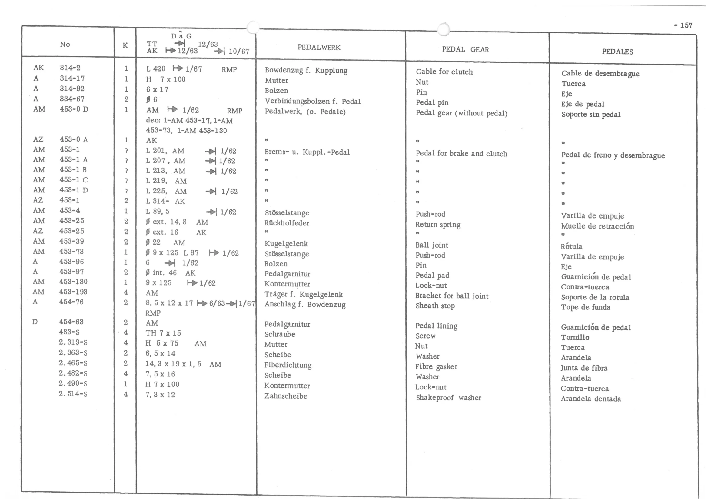 PEDAL GEAR, page 238 of 647 — 486 Parts Catalogue — Ami 6