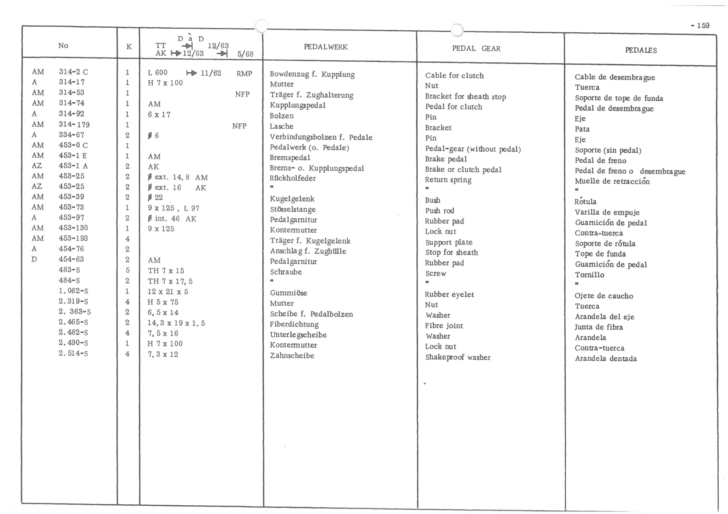 PEDAL GEAR, page 240 of 647 — 486 Parts Catalogue — Ami 6