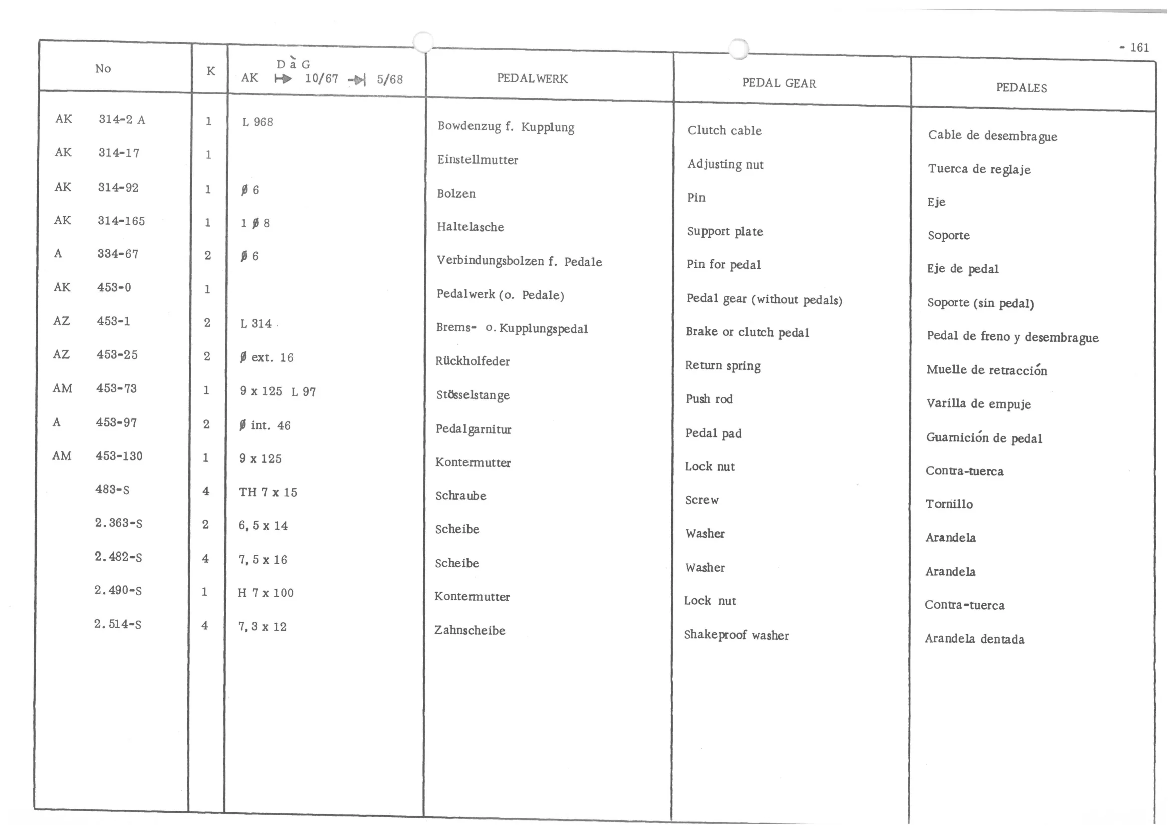 PEDAL GEAR, page 242 of 647 — 486 Parts Catalogue — Ami 6