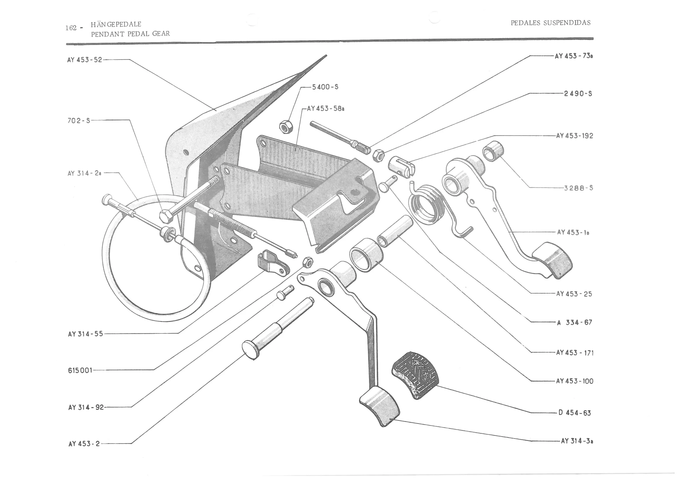 PENDANT PEDAL GEAR, page 243 of 647 — 486 Parts Catalogue — Ami 6