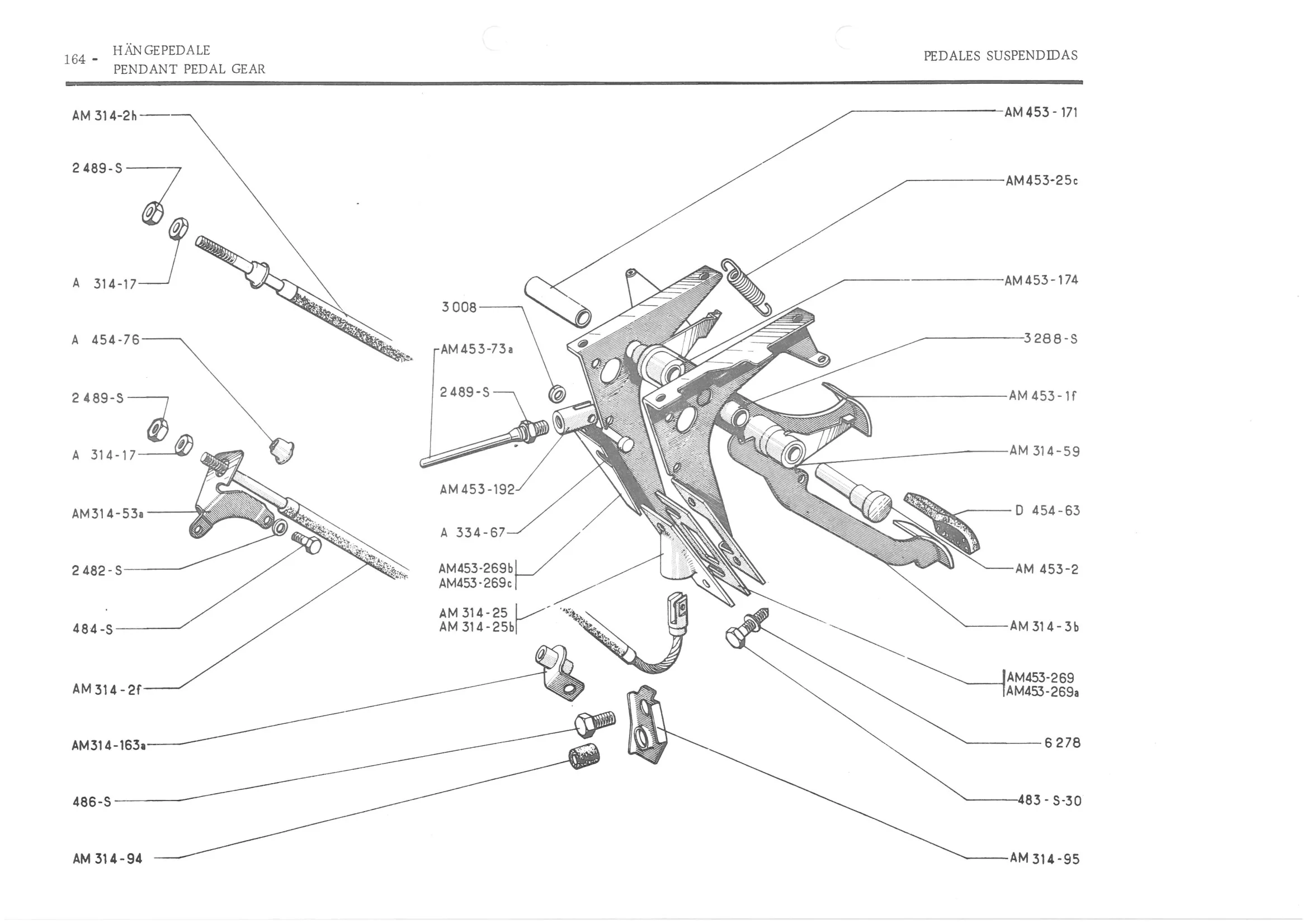 PENDANT PEDAL GEAR, page 245 of 647 — 486 Parts Catalogue — Ami 6