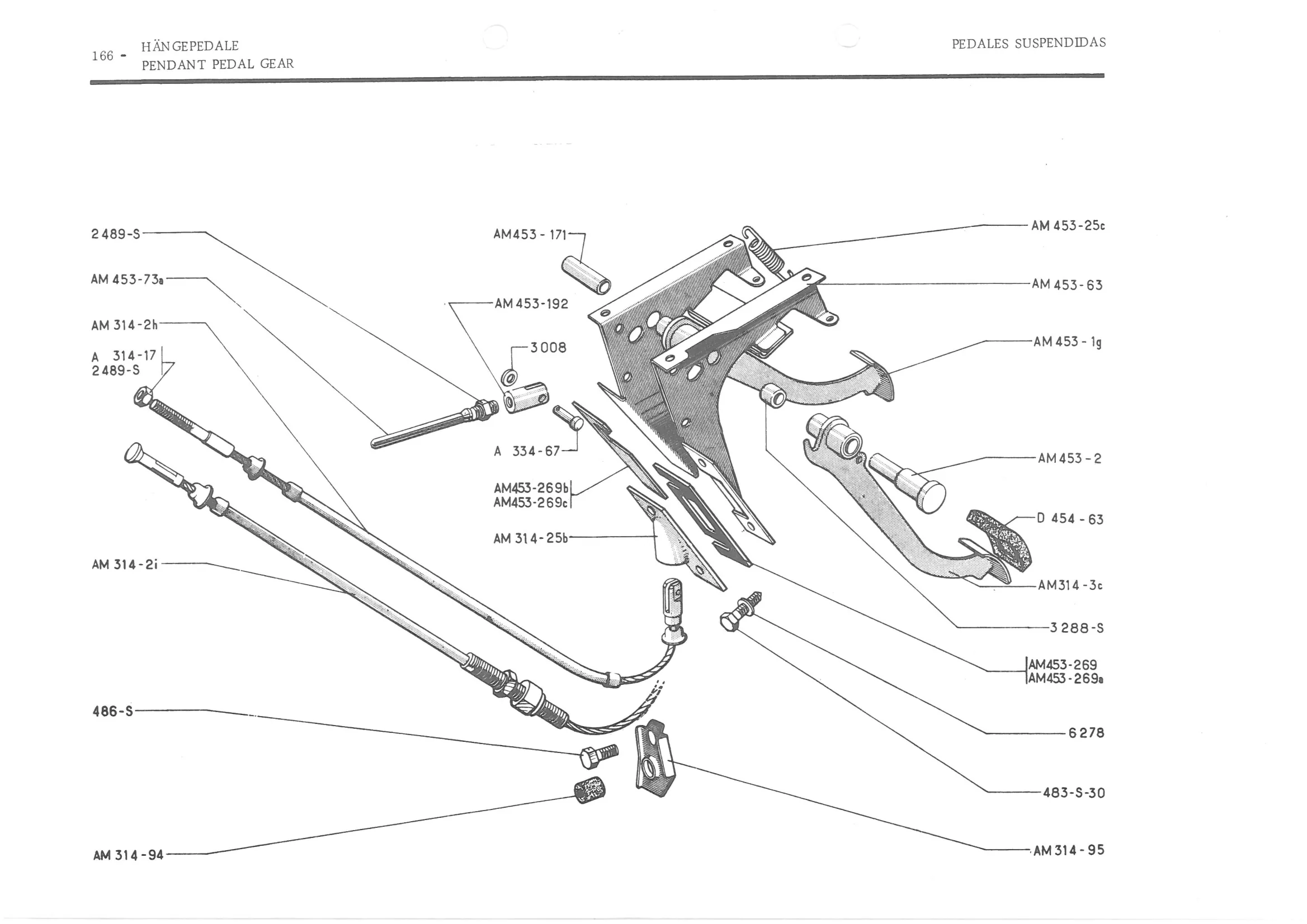 PENDANT PEDAL GEAR, page 247 of 647 — 486 Parts Catalogue — Ami 6