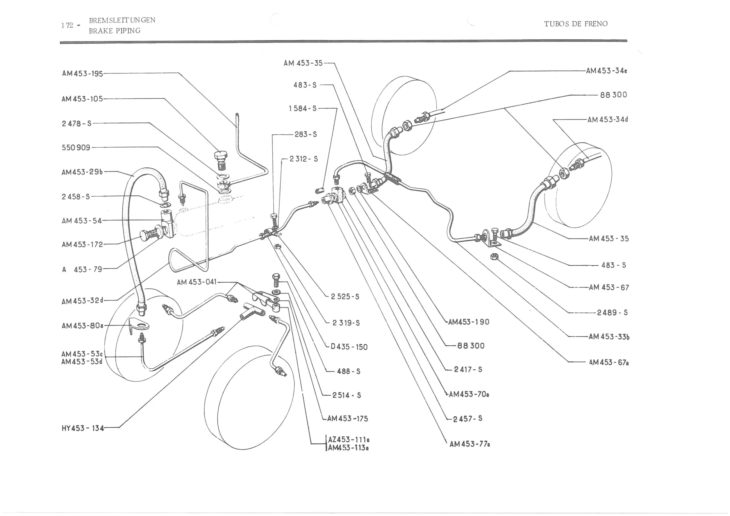 BRAKE PIPING, page 253 of 647 — 486 Parts Catalogue — Ami 6