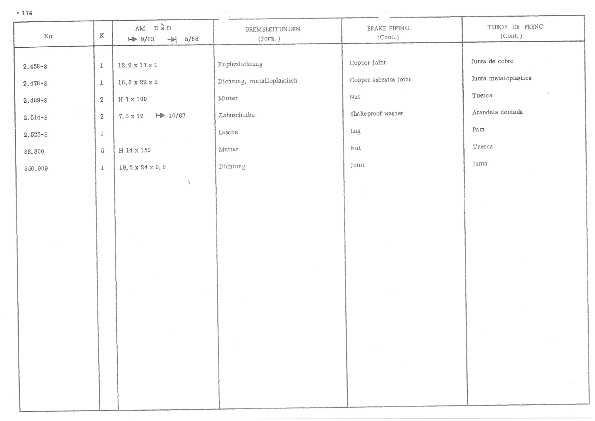 BRAKE PIPING, page 255 of 647 — 486 Parts Catalogue — Ami 6