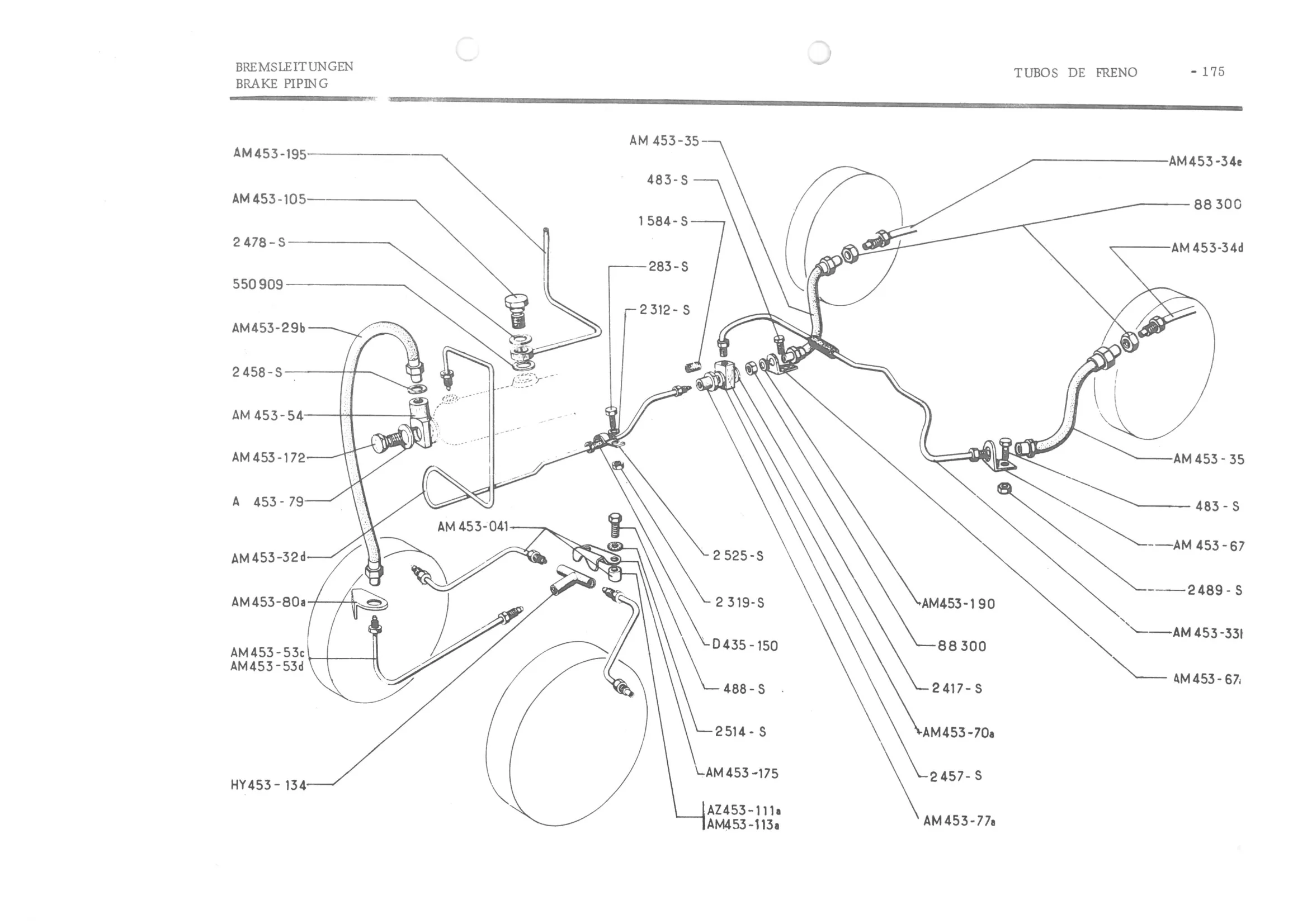BRAKE PIPING, page 256 of 647 — 486 Parts Catalogue — Ami 6