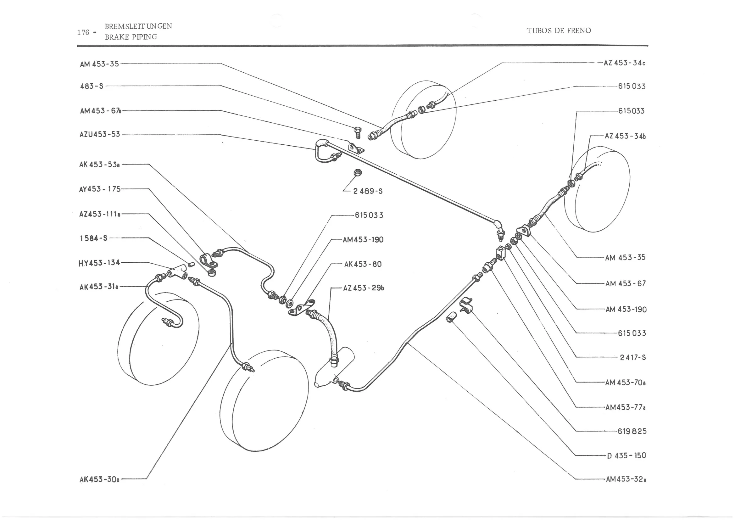 BRAKE PIPING, page 257 of 647 — 486 Parts Catalogue — Ami 6