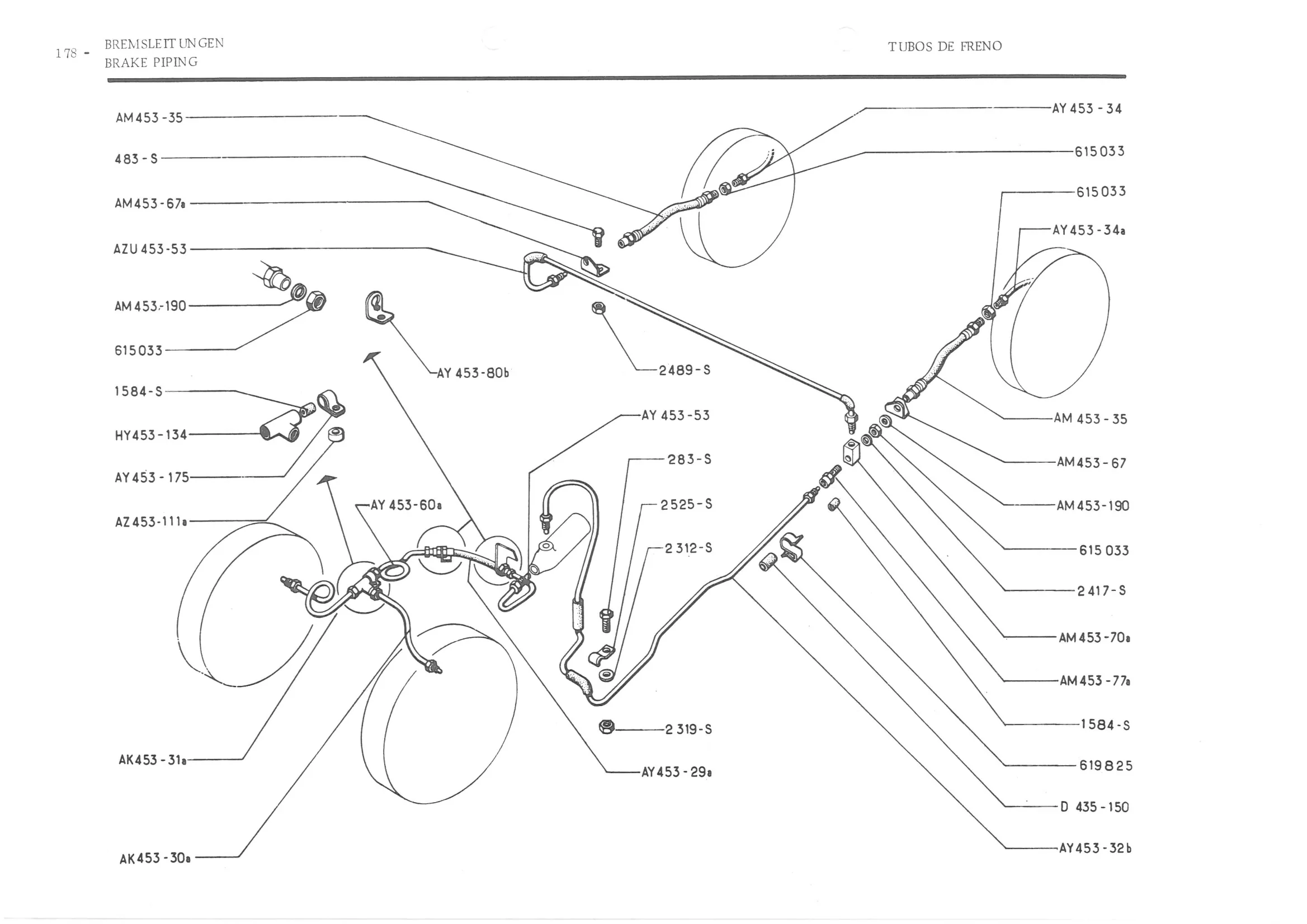 BRAKE PIPING, page 259 of 647 — 486 Parts Catalogue — Ami 6